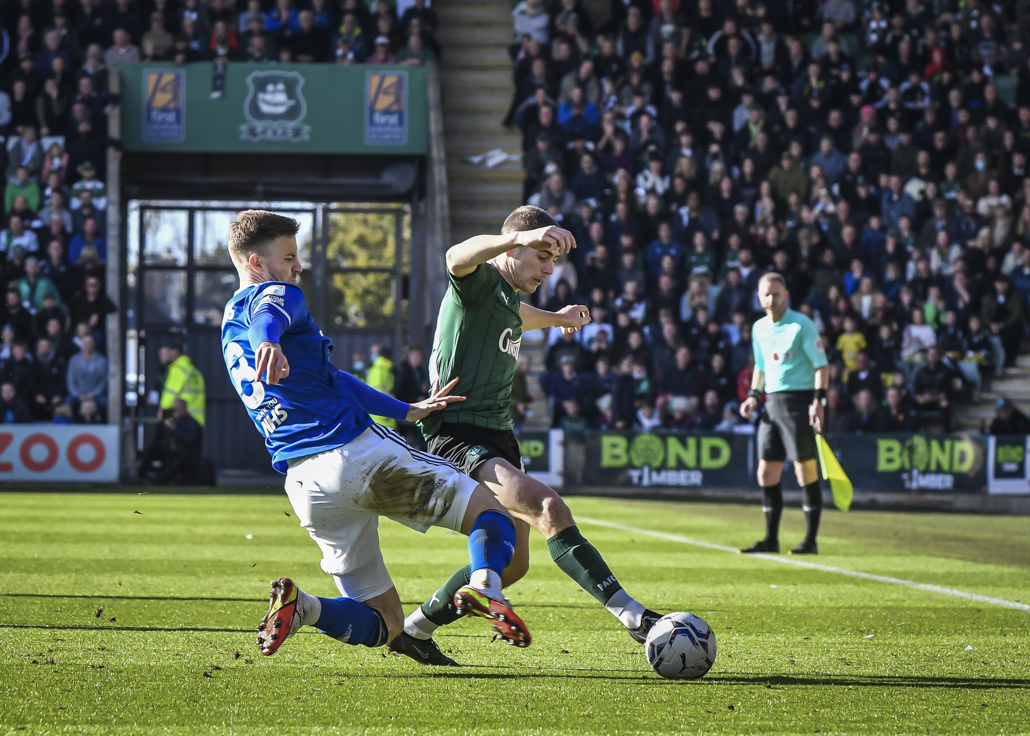 Action from Argyle v Ipswich Town