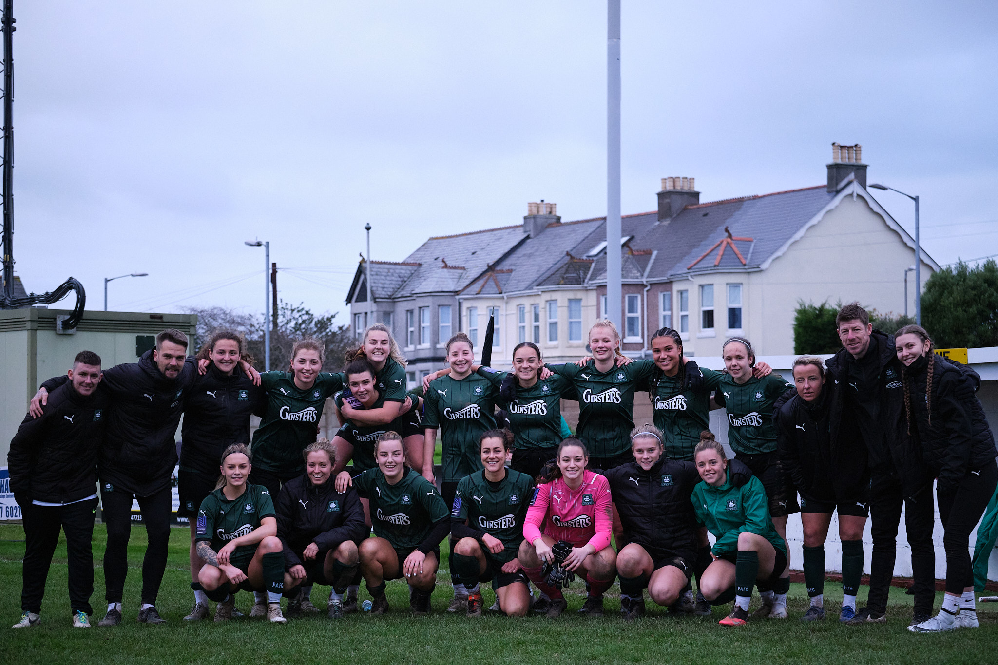Argyle Women celebrate reaching the 4th round of the FA Cup