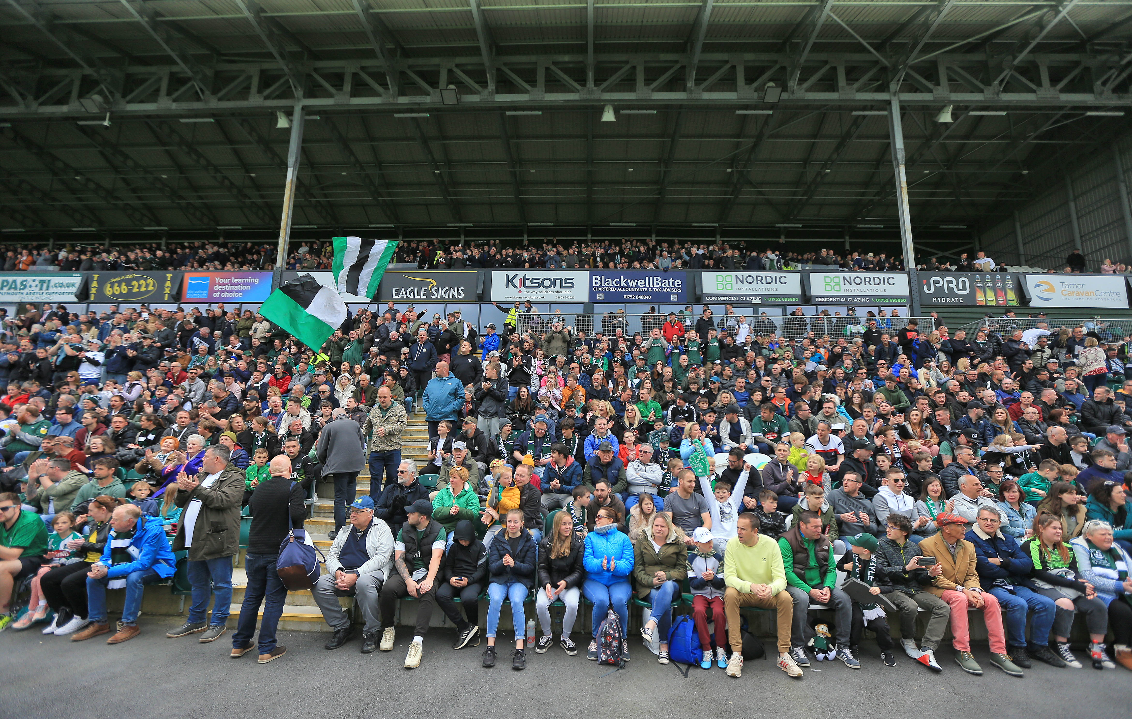 Green Army in the Mayflower Grandstand