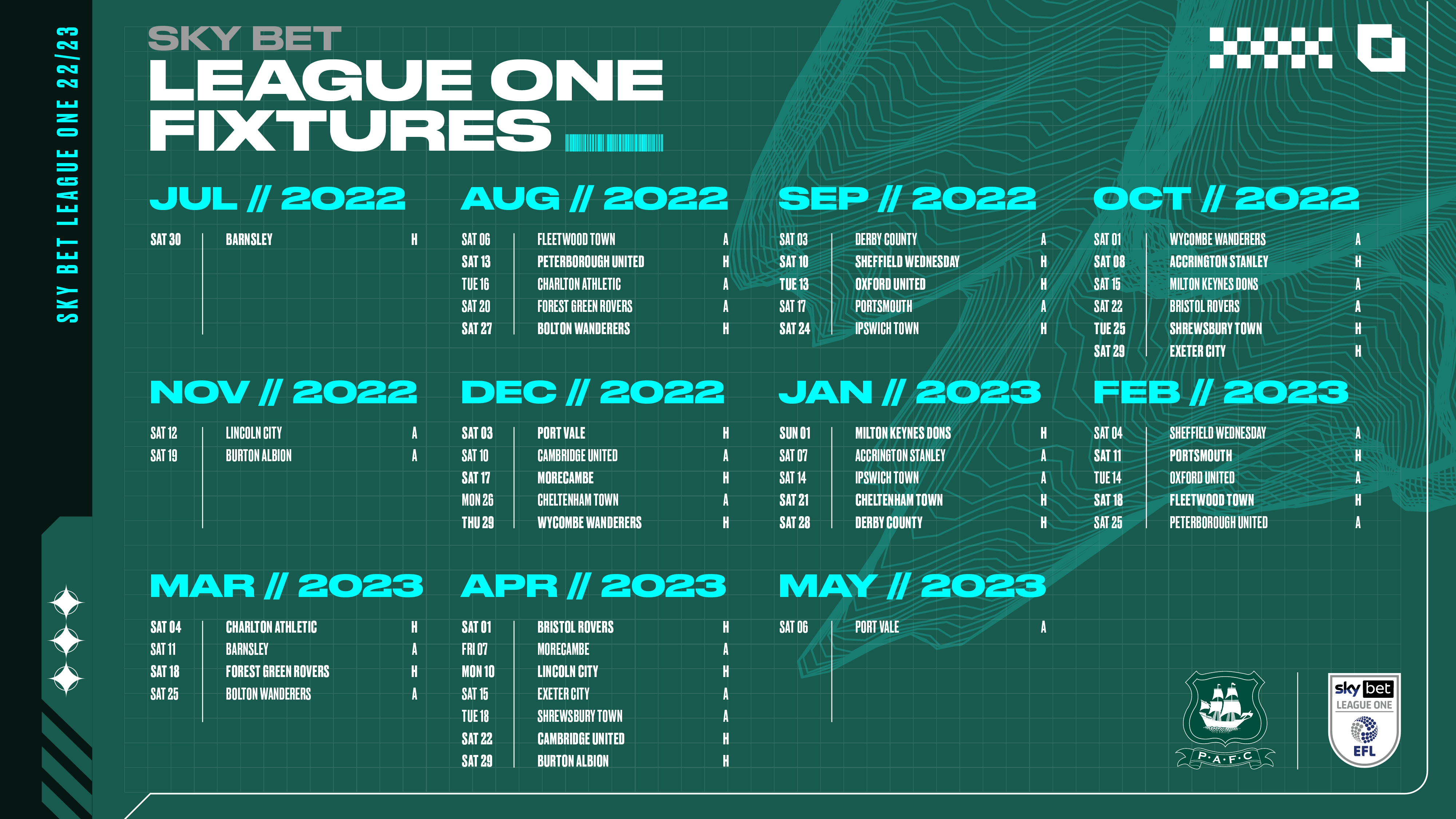 22/23 Fixtures Announced Plymouth Argyle PAFC