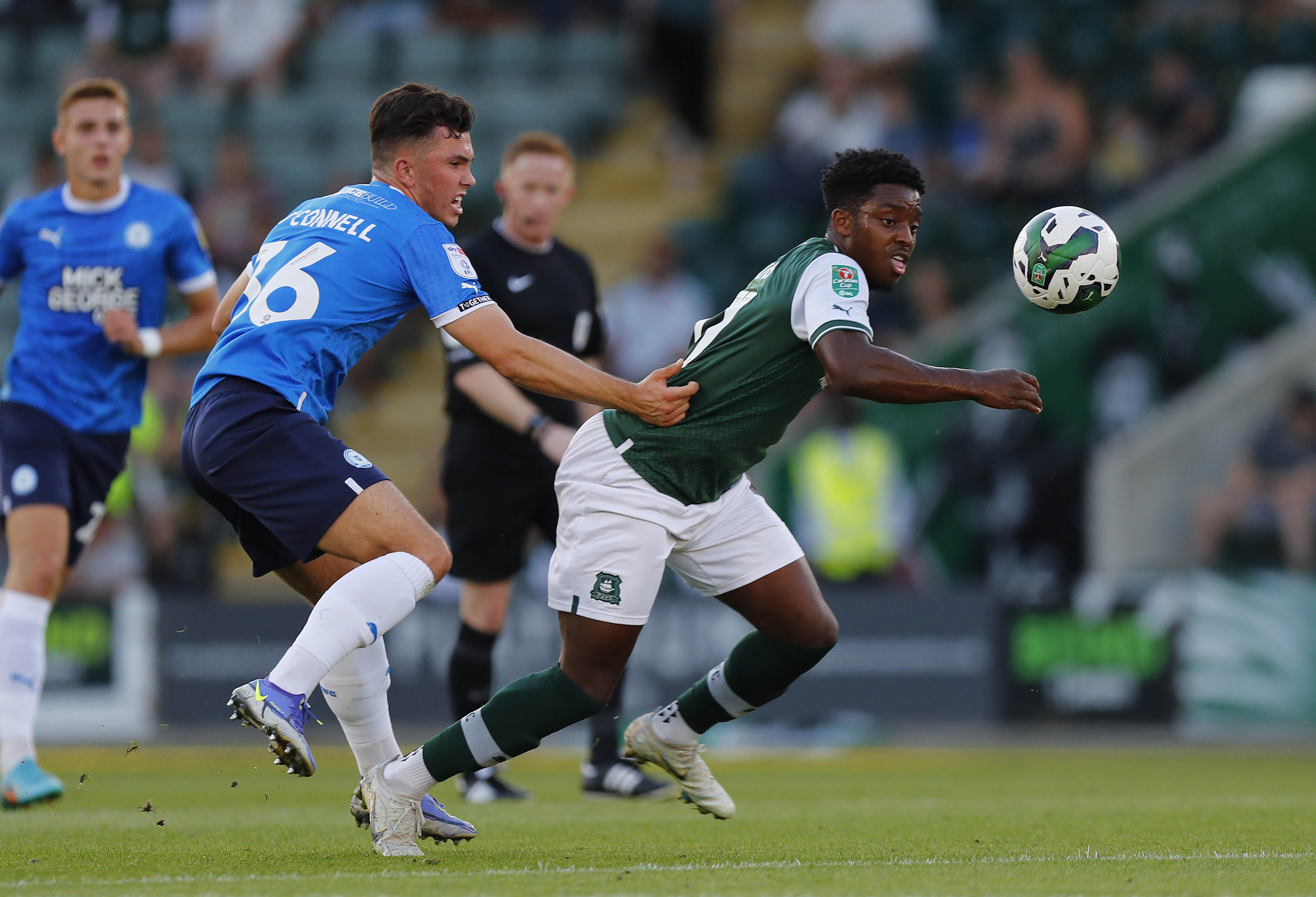 Niall Ennis spins away from his marker