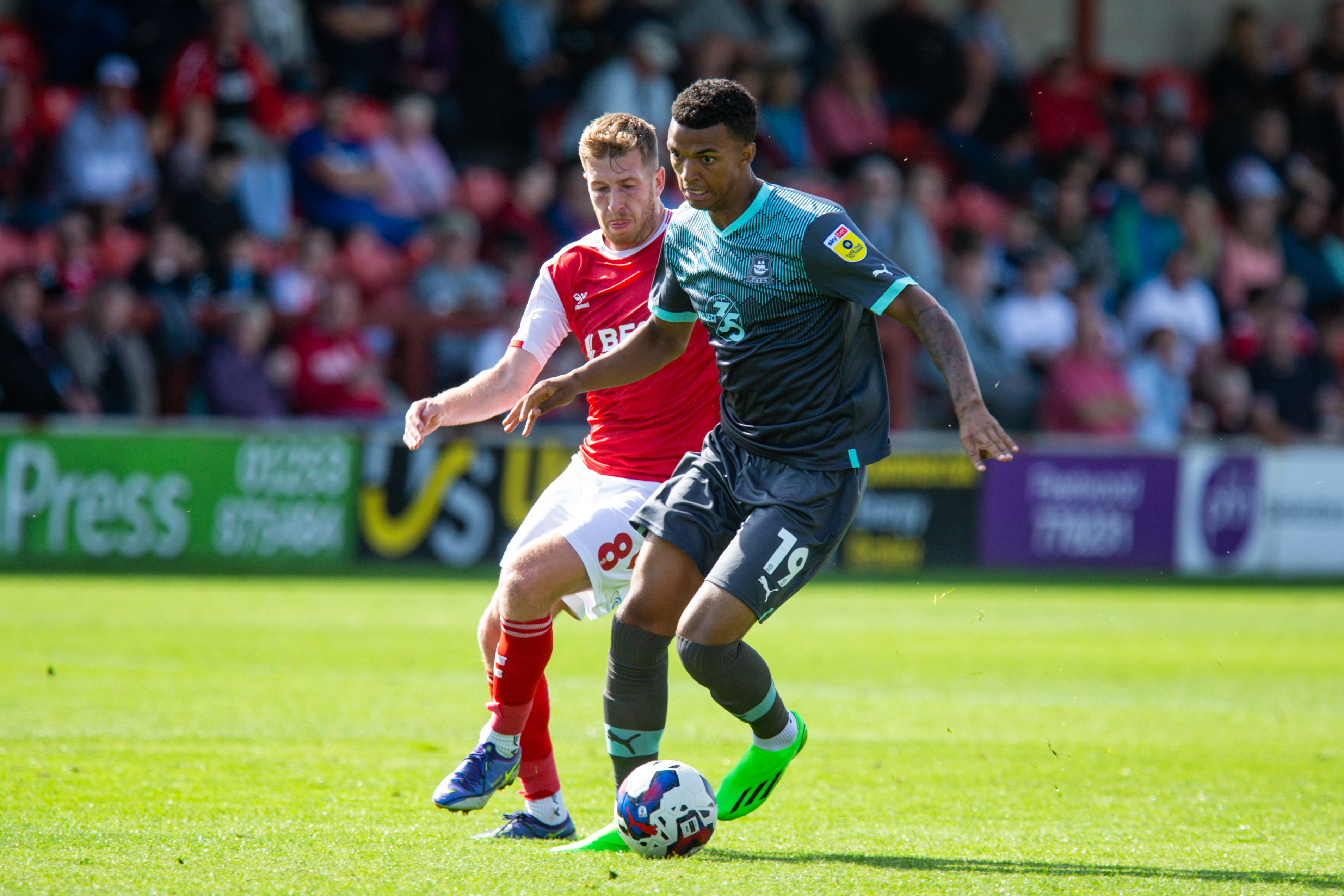 Morgan Whittaker in action against Fleetwood Town