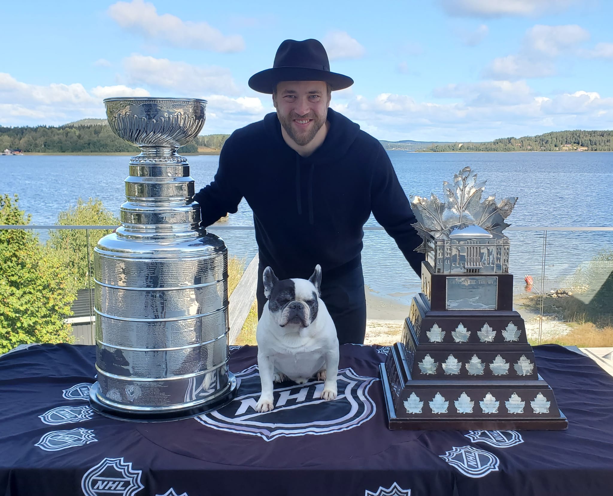 Victor Hedman with his trophies 