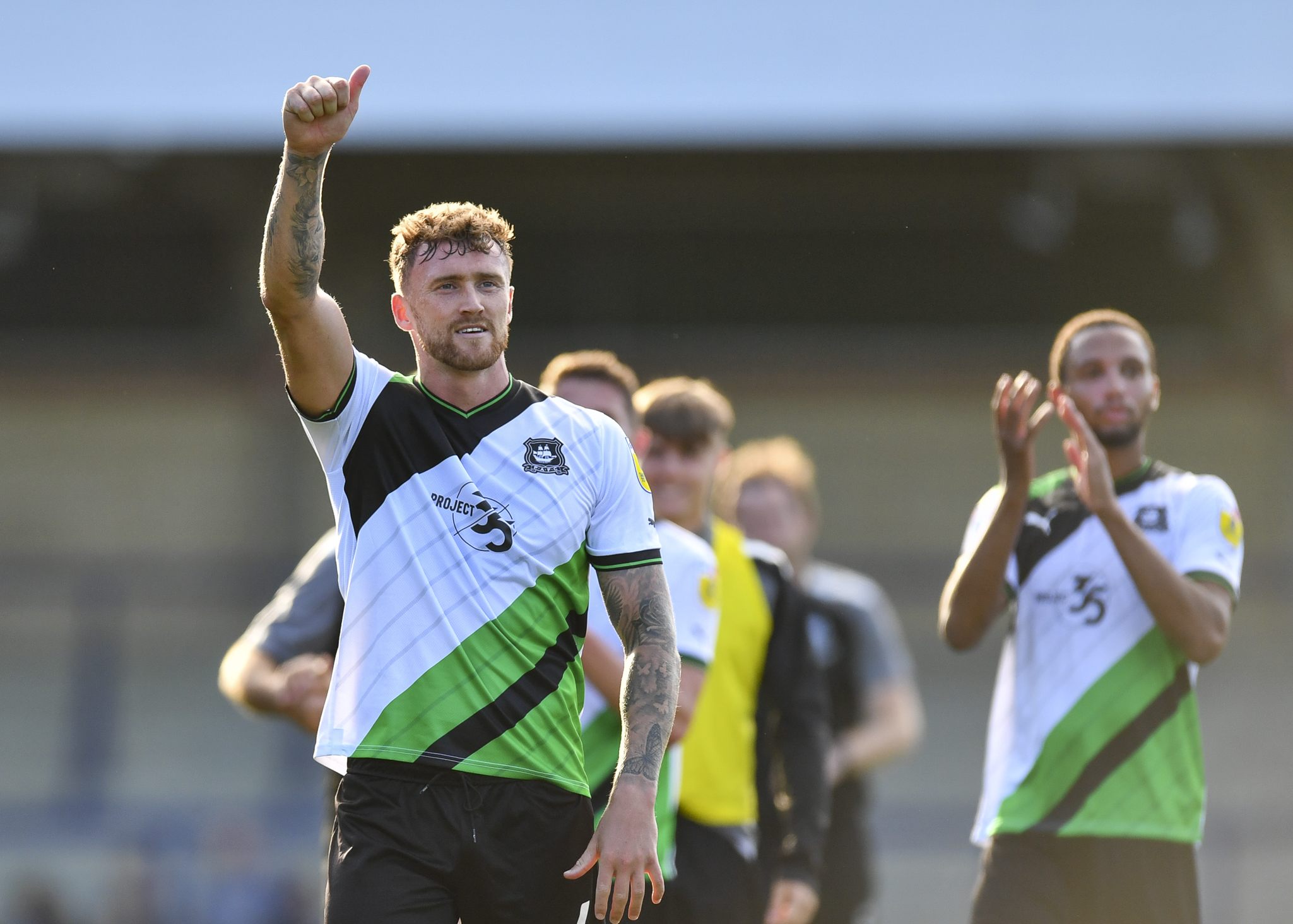 Dan Scarr celebrates the win at Wycombe