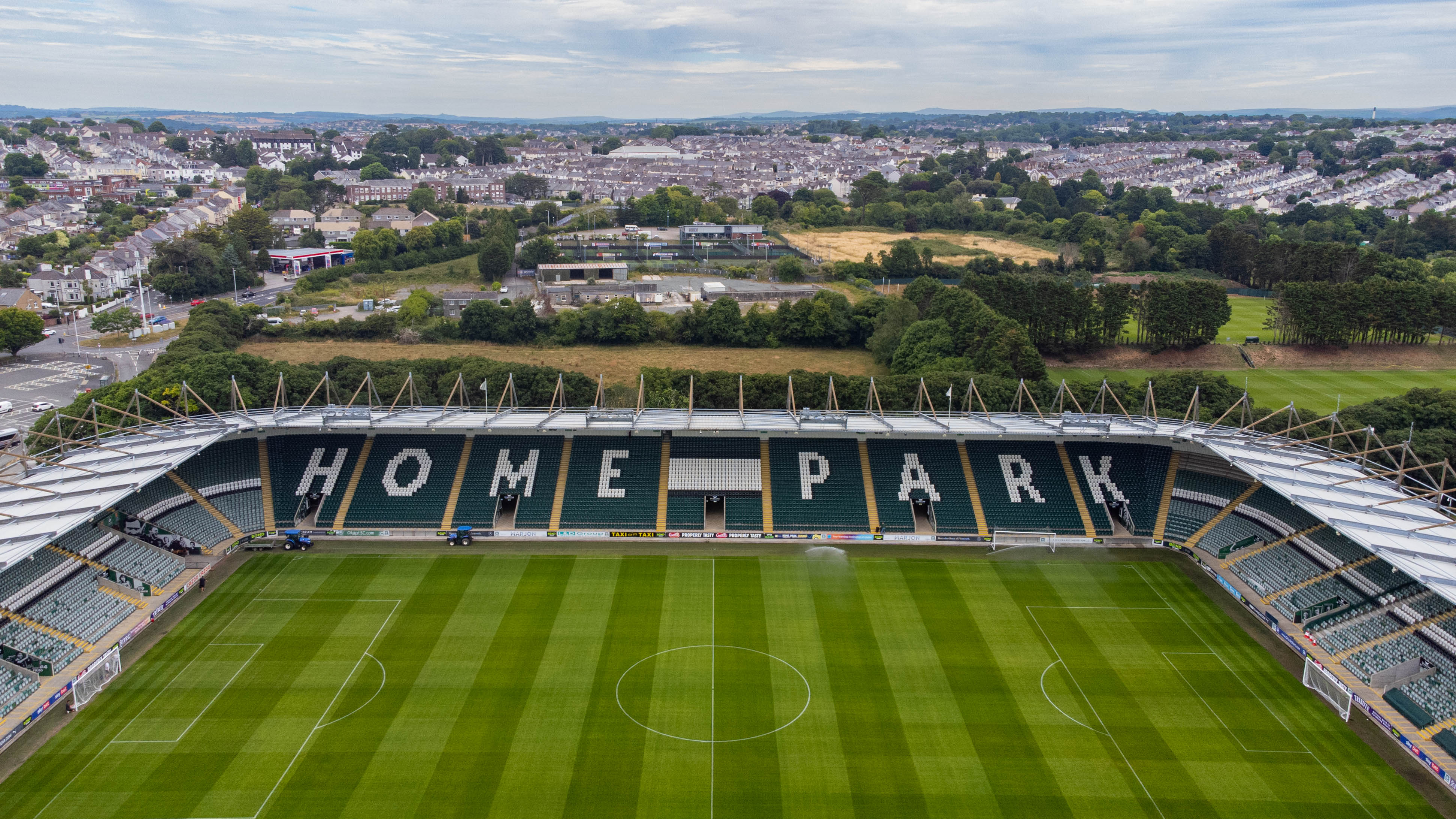 Home Park Stadium from above