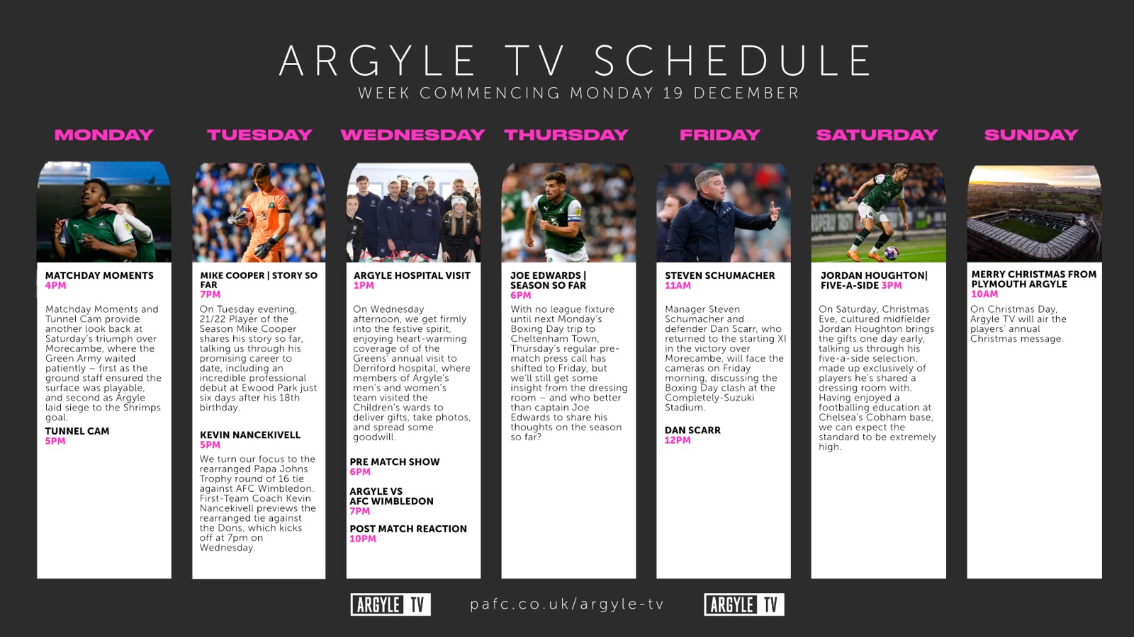 Argyle TV schedule