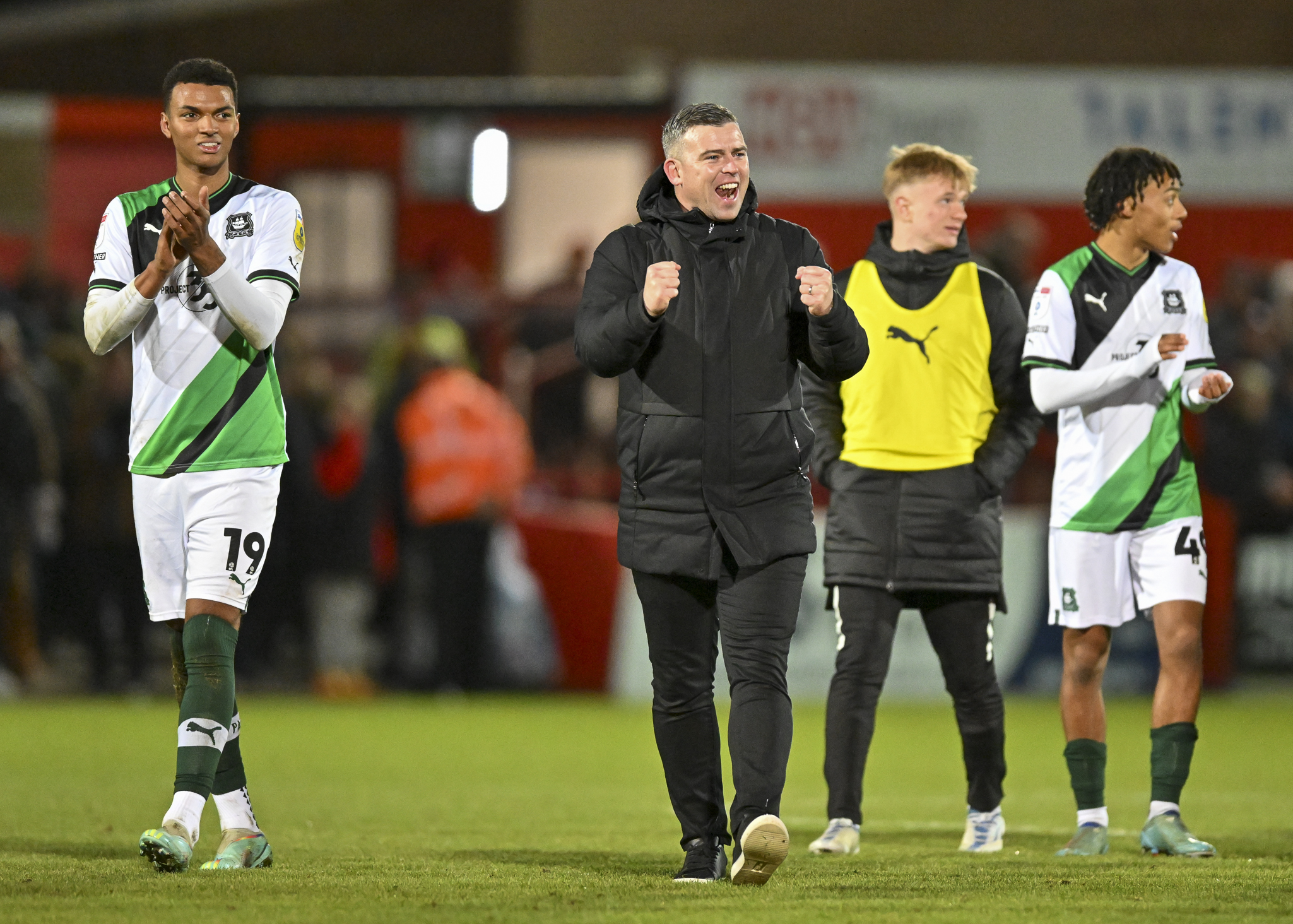 Schumacher celebrates at full time