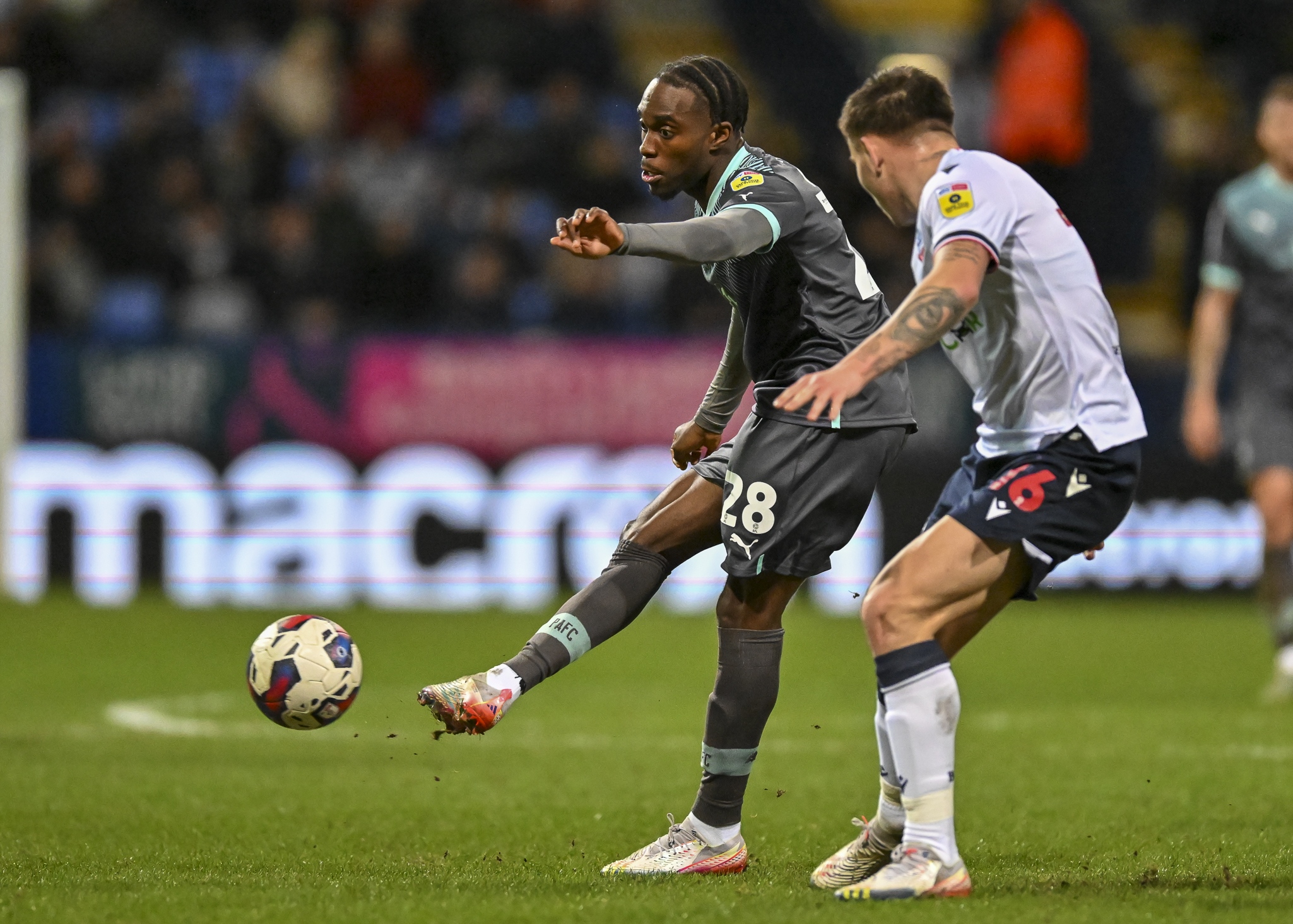 Jay Matete on debut at Bolton