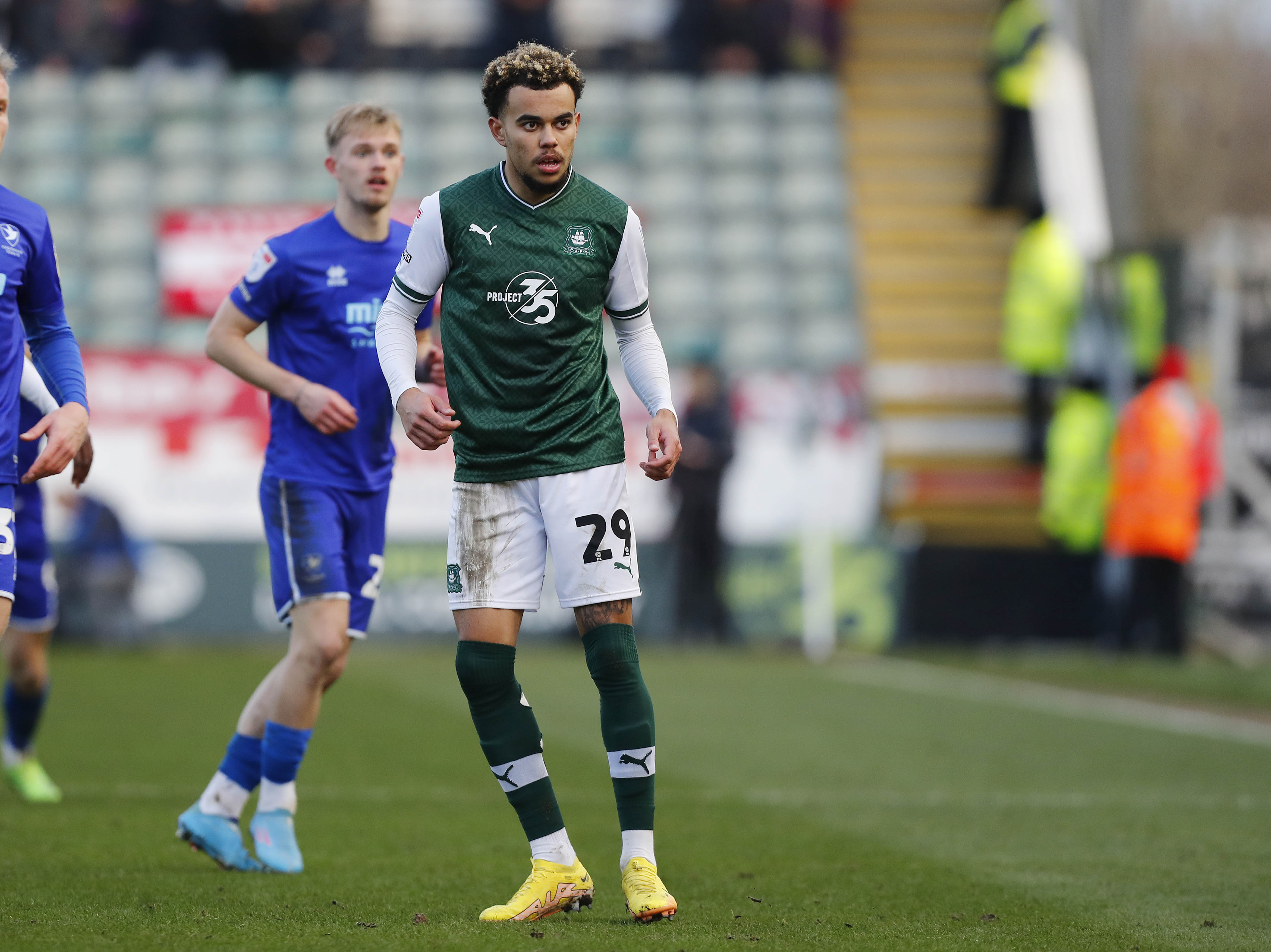 Tyreik Wright vs Cheltenham Town at Home Park