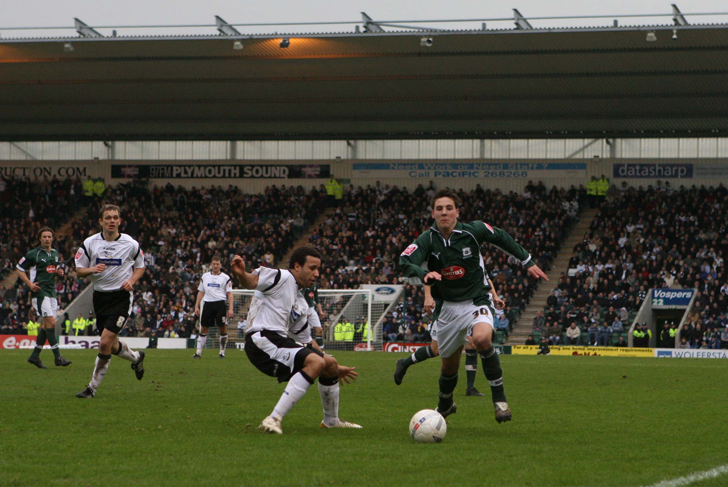 Dan Gosling vs Derby County at Home Park