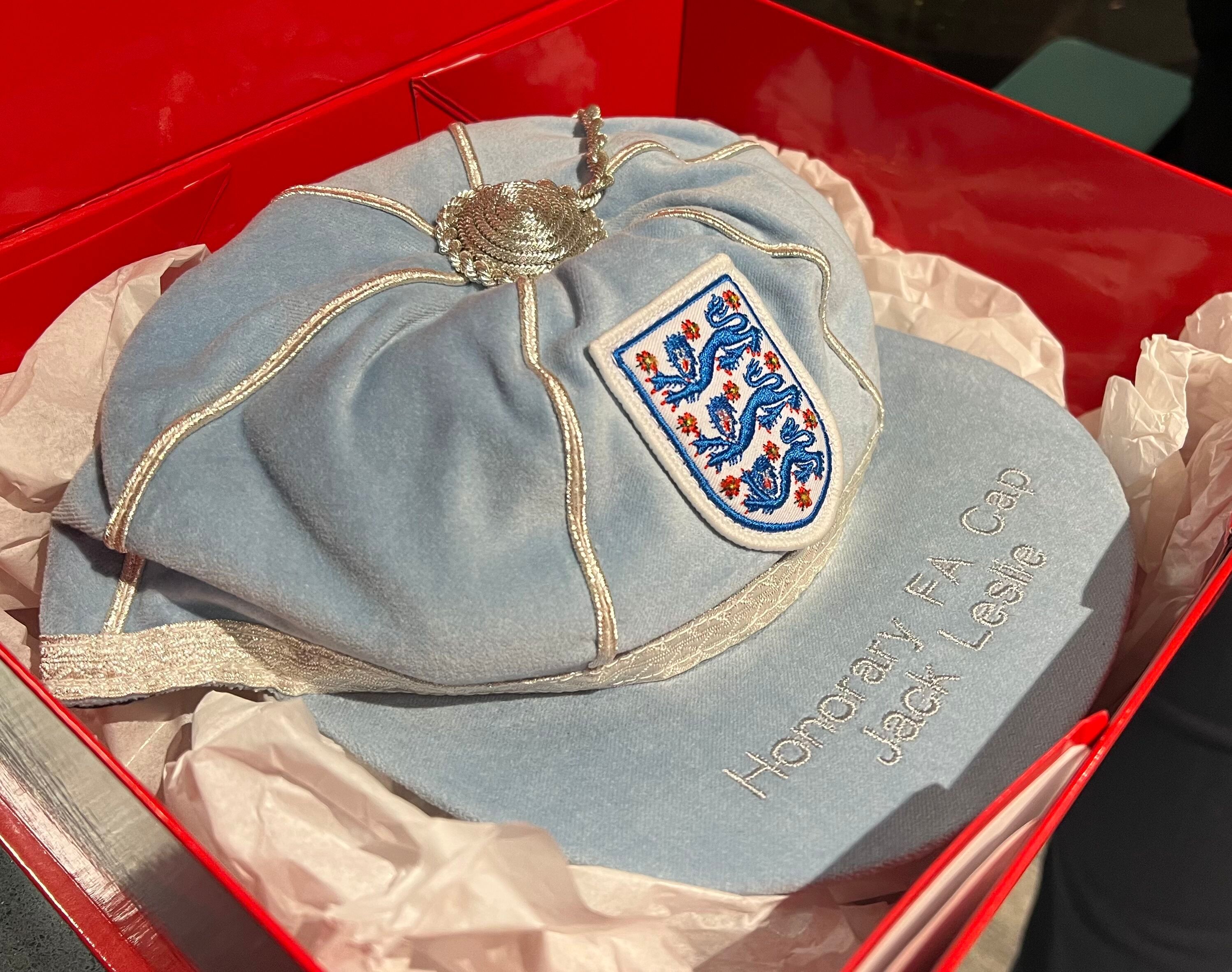 Honorary England cap for Jack Leslie