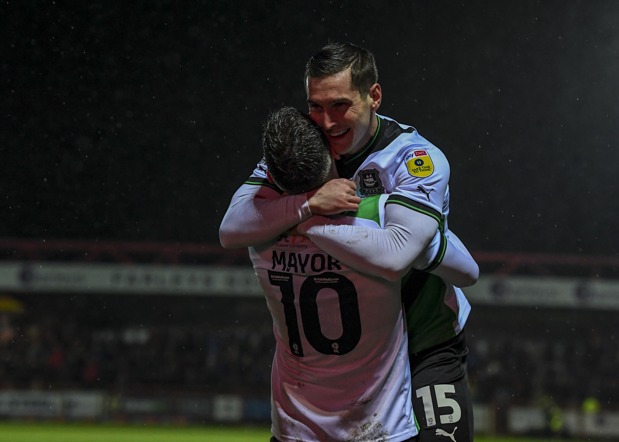 Conor Grant celebrates scoring at Accrington