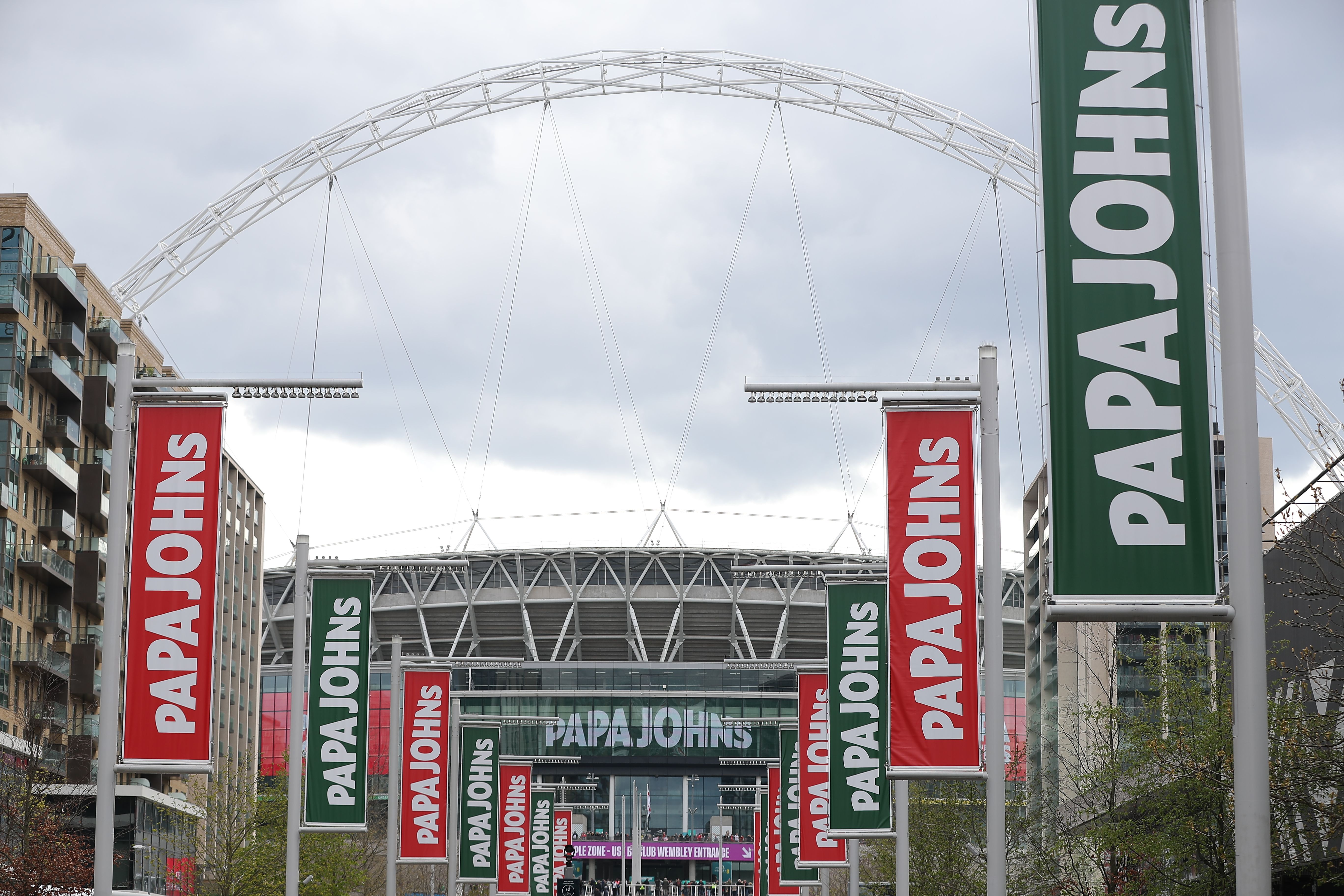 Wembley Stadium with Papa Johns branding