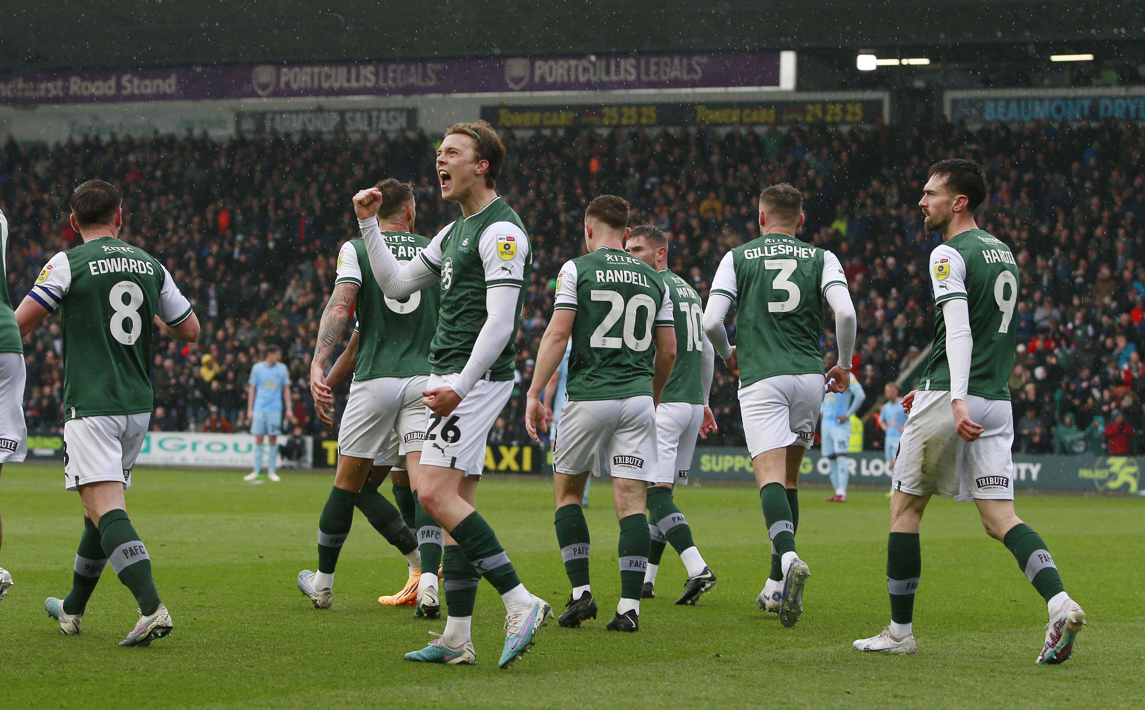 Callum Wright celebrates scoring against Cambridge United