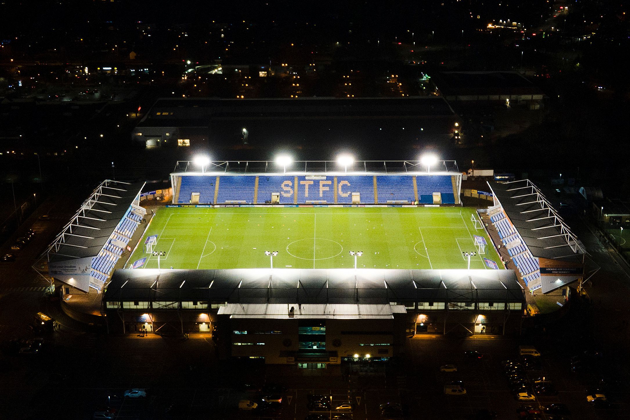 Montgomery Waters Meadow, home of Shrewsbury Town FC