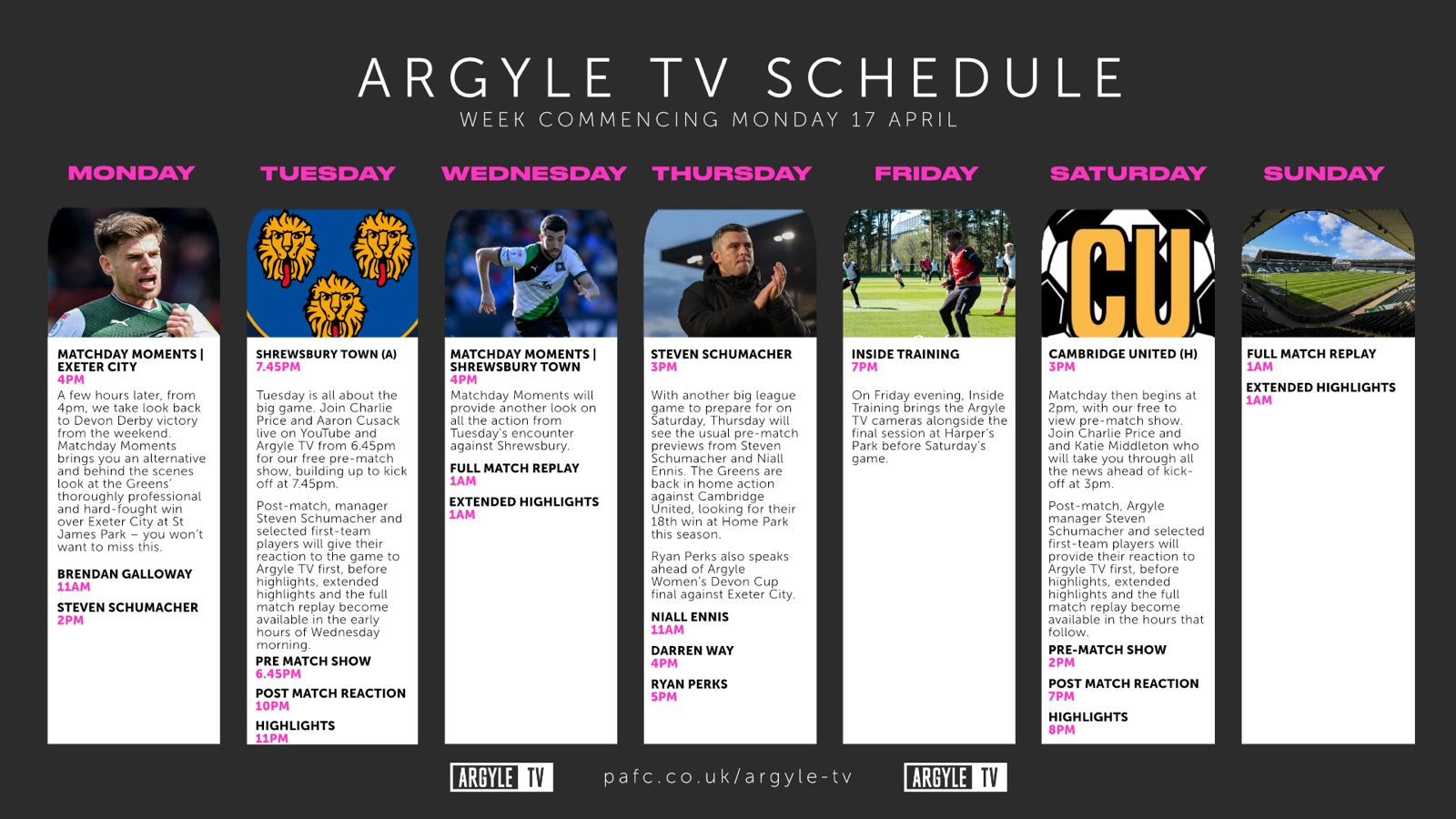 Argyle TV Schedule 