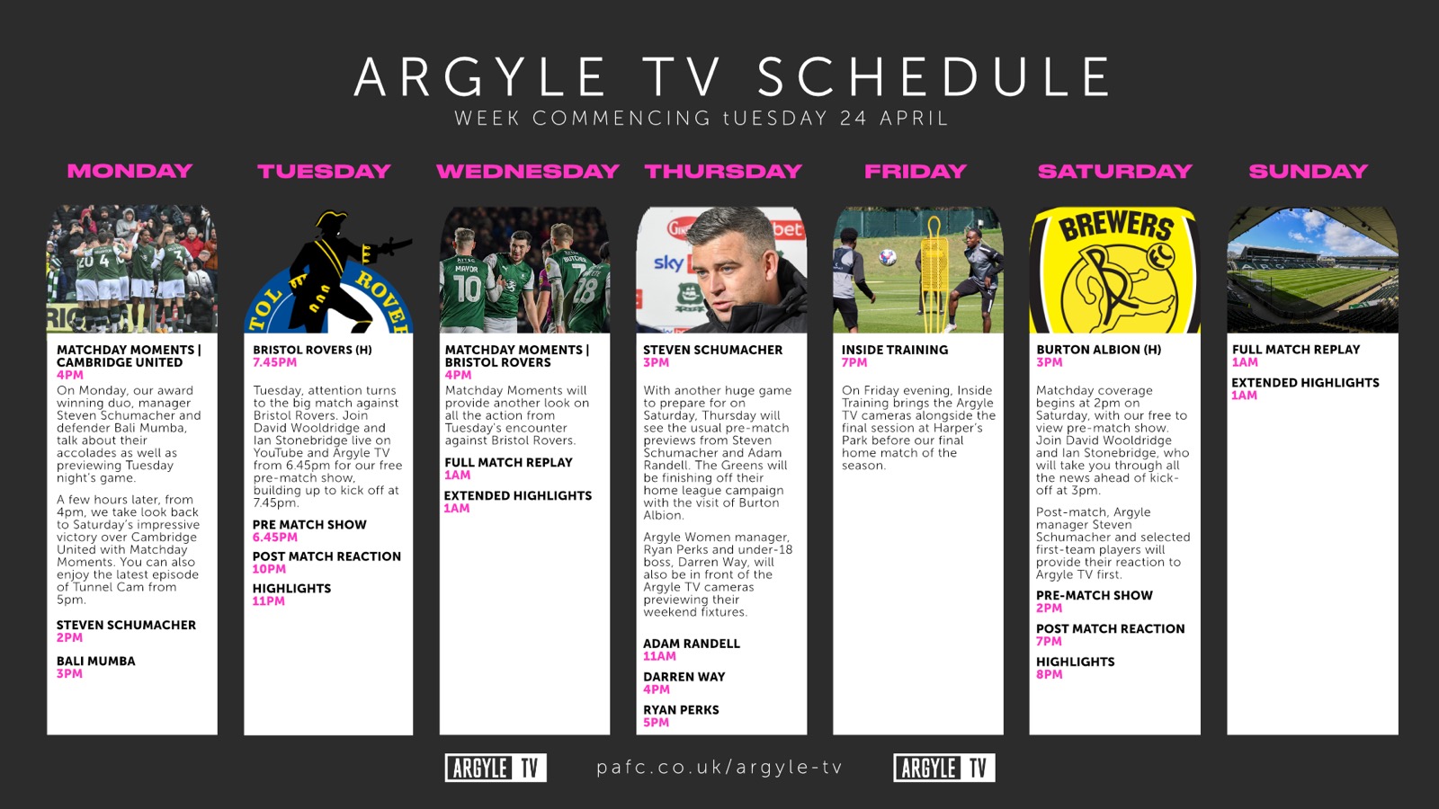 Argyle TV Schedule