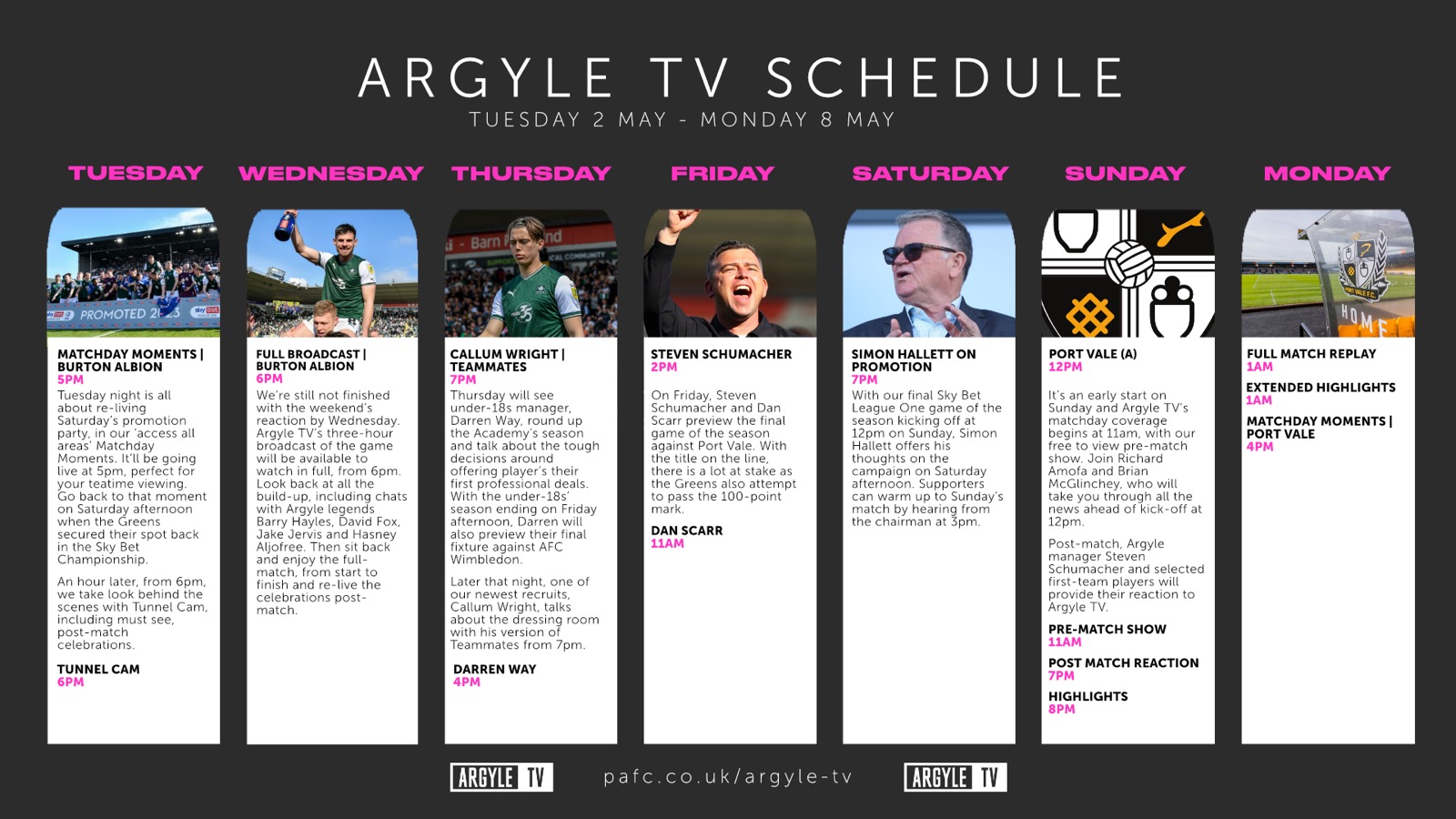 Argyle TV Schedule 