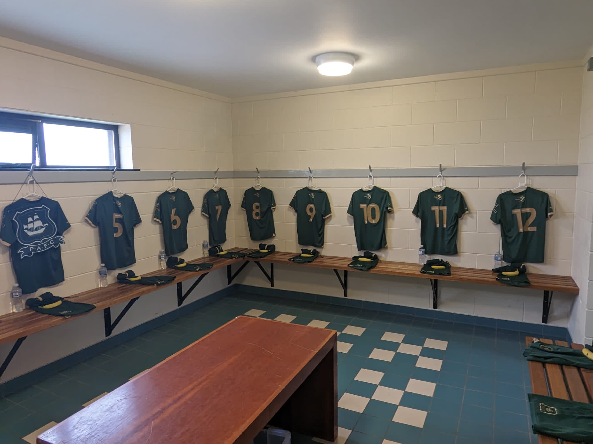 Home Shirts in dressing room 