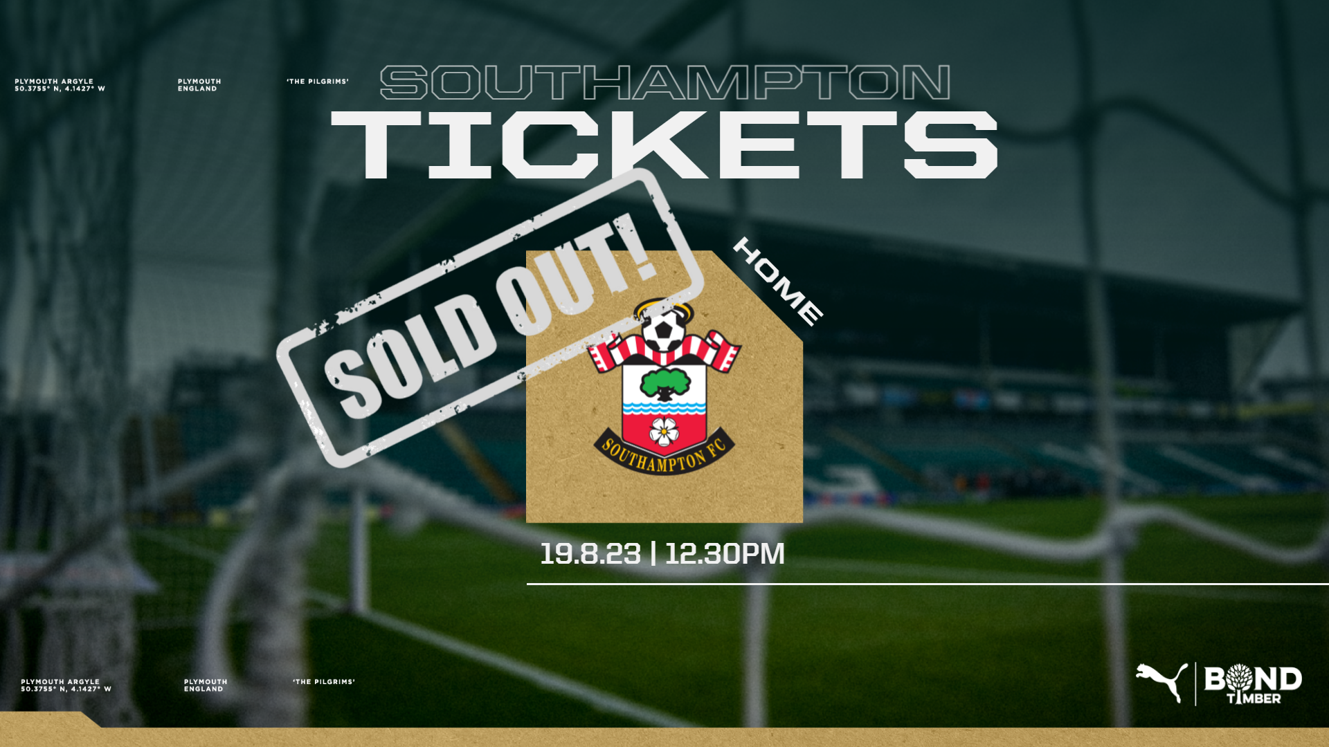 Southampton tickets sold out