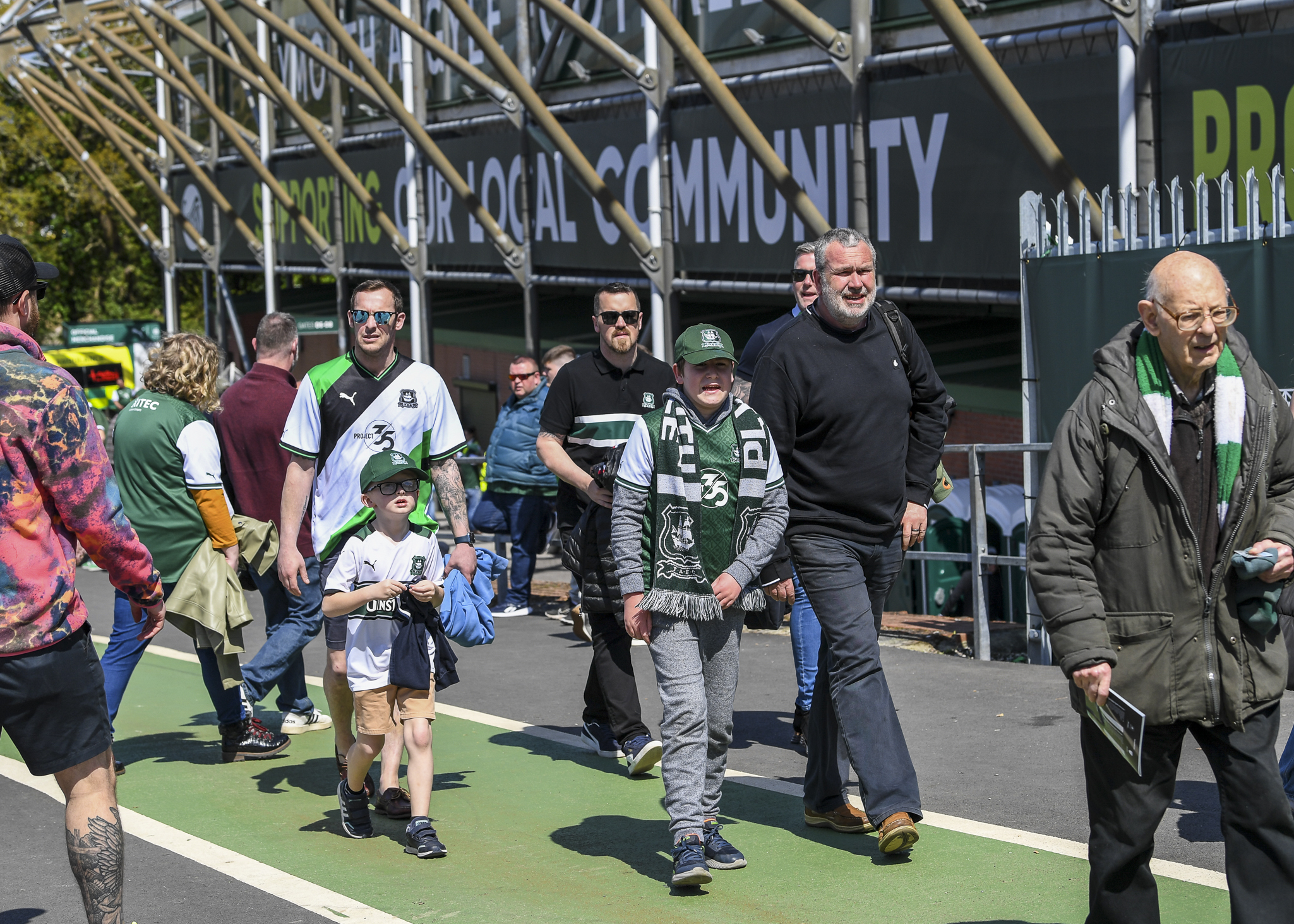 Supporters outside Home Park