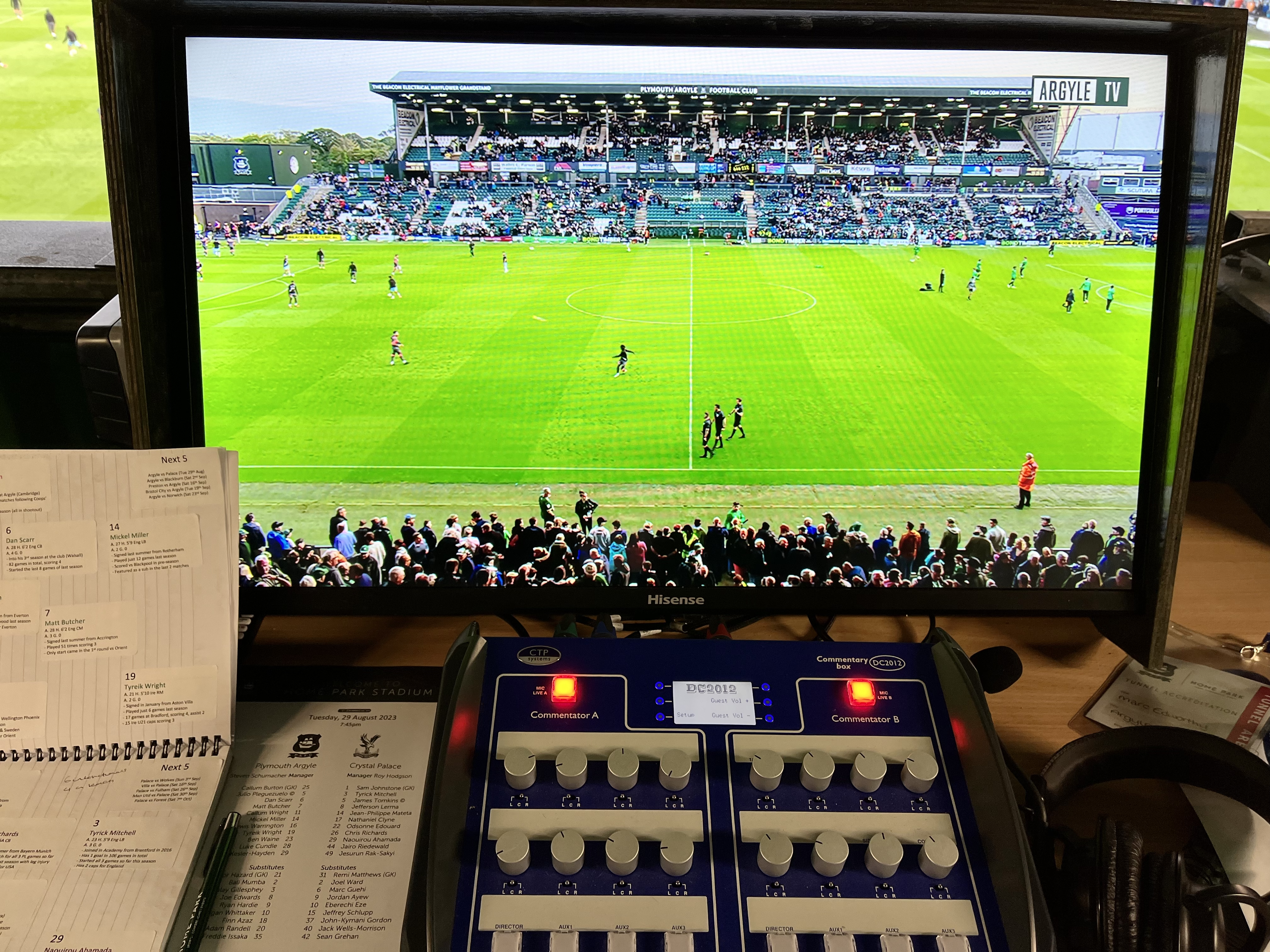 Commentary at Home Park