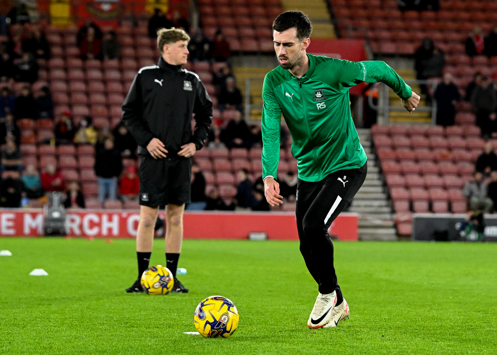 Ryan Hardie warming up