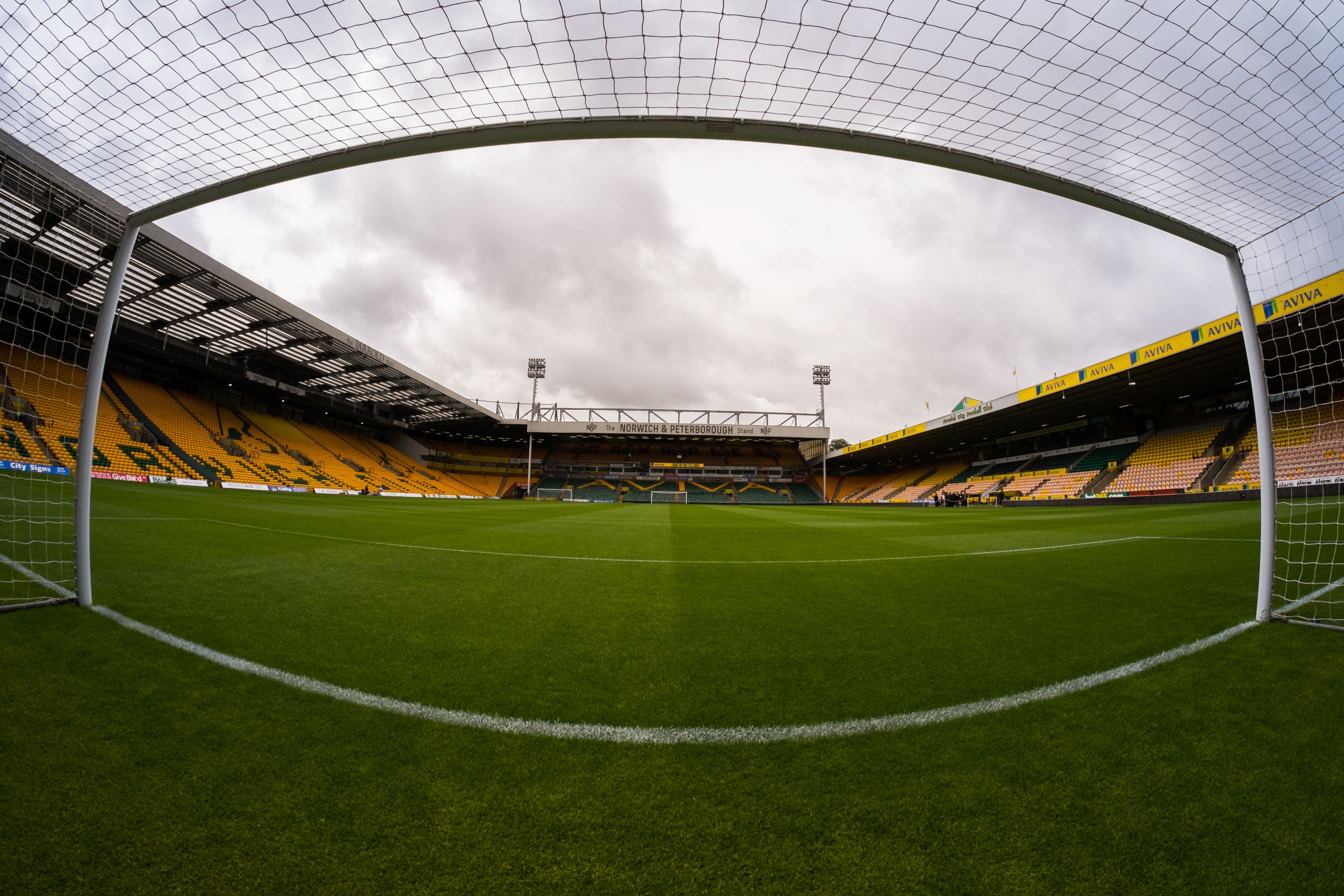 A general shot of Carrow Road, taken from the inside of the goalmouth.