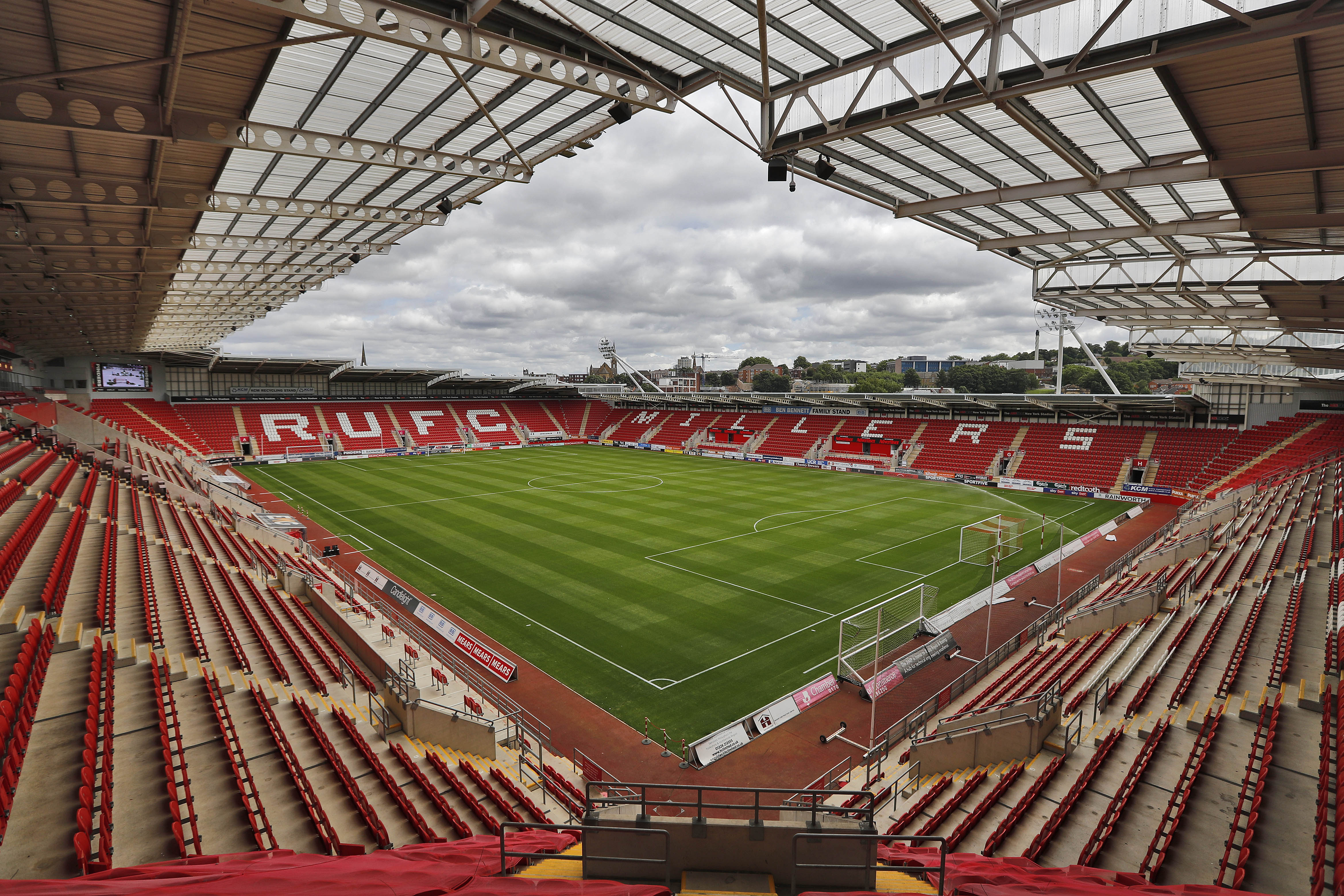 General view of the New York Stadium, taken from the corner