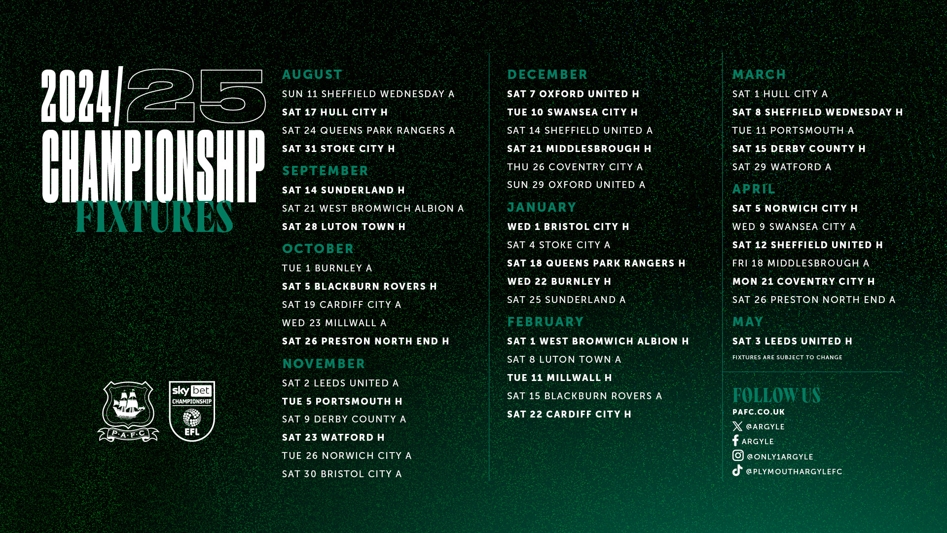 24/25 Fixtures