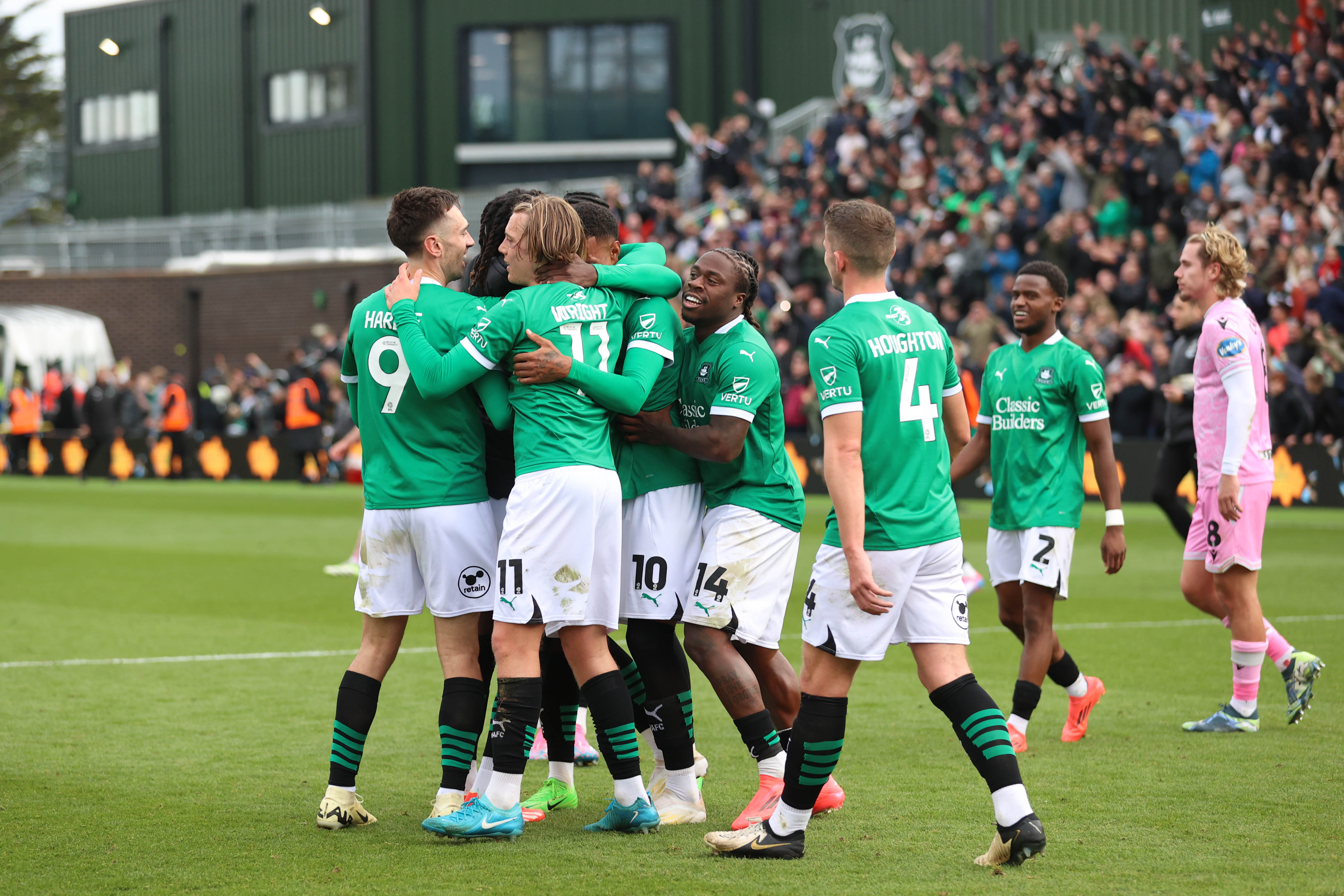 Argyle celebrate against Blackburn Rovers