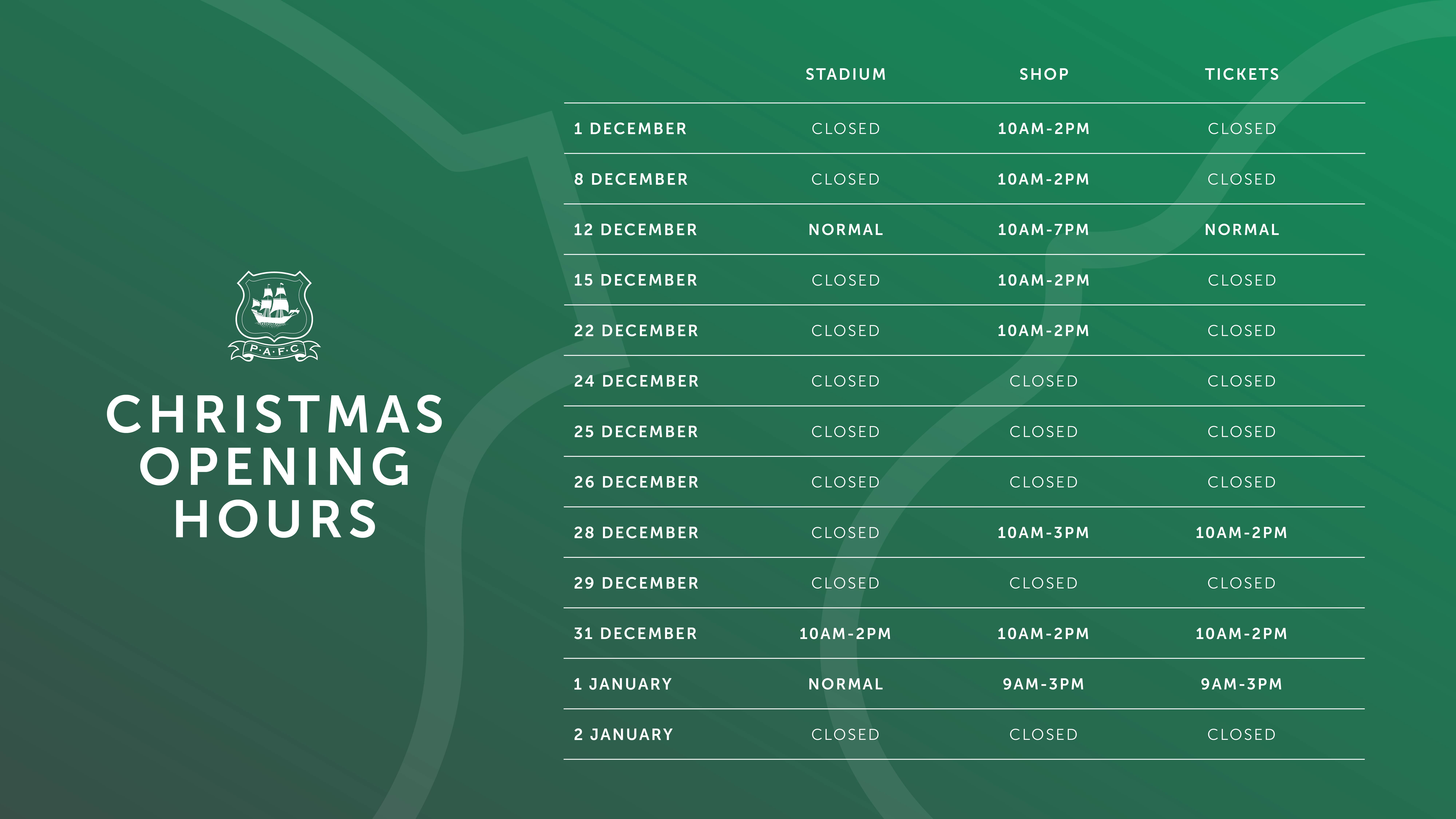 Christmas Hours