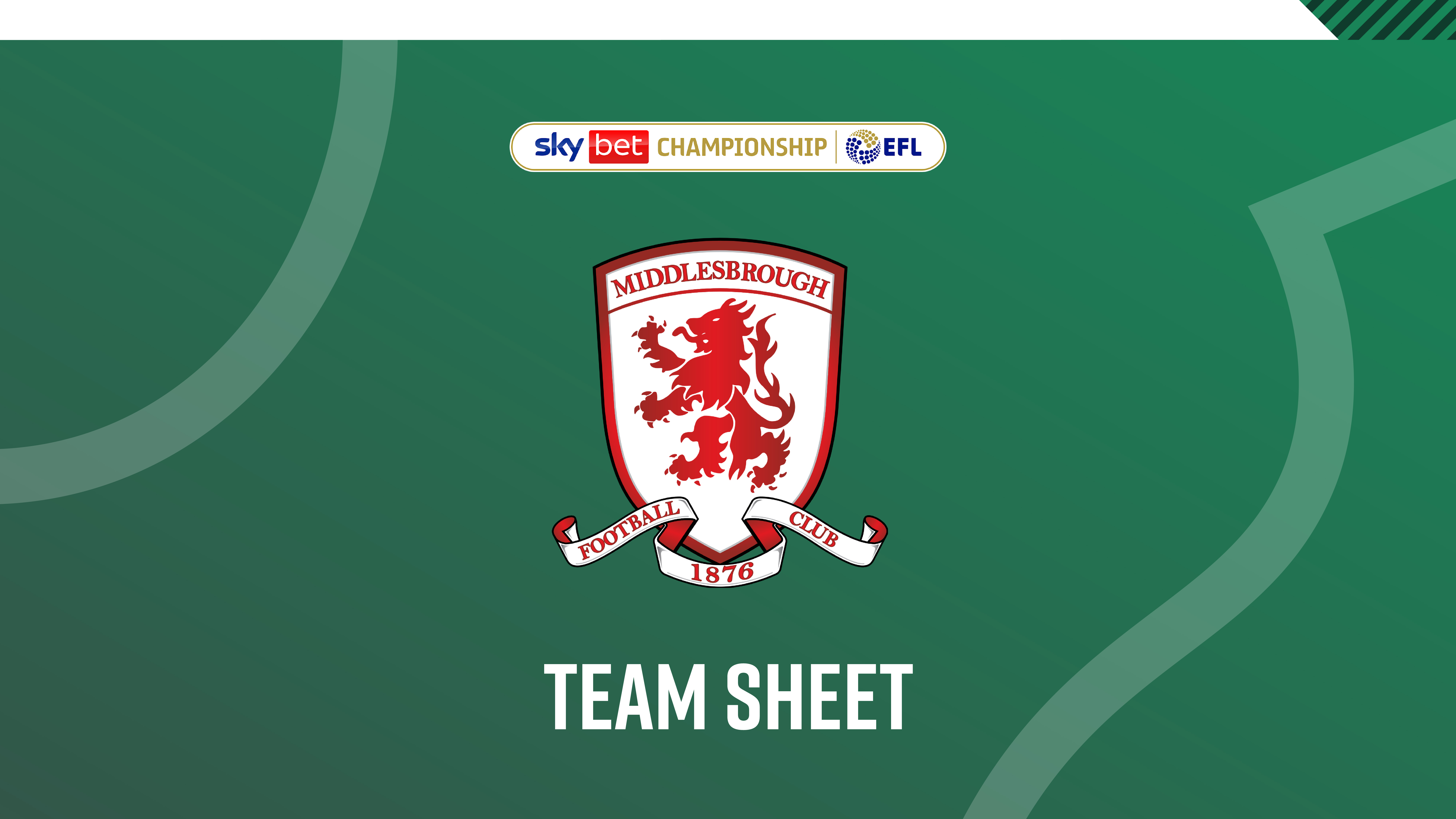 Middlesbrough Teamsheet