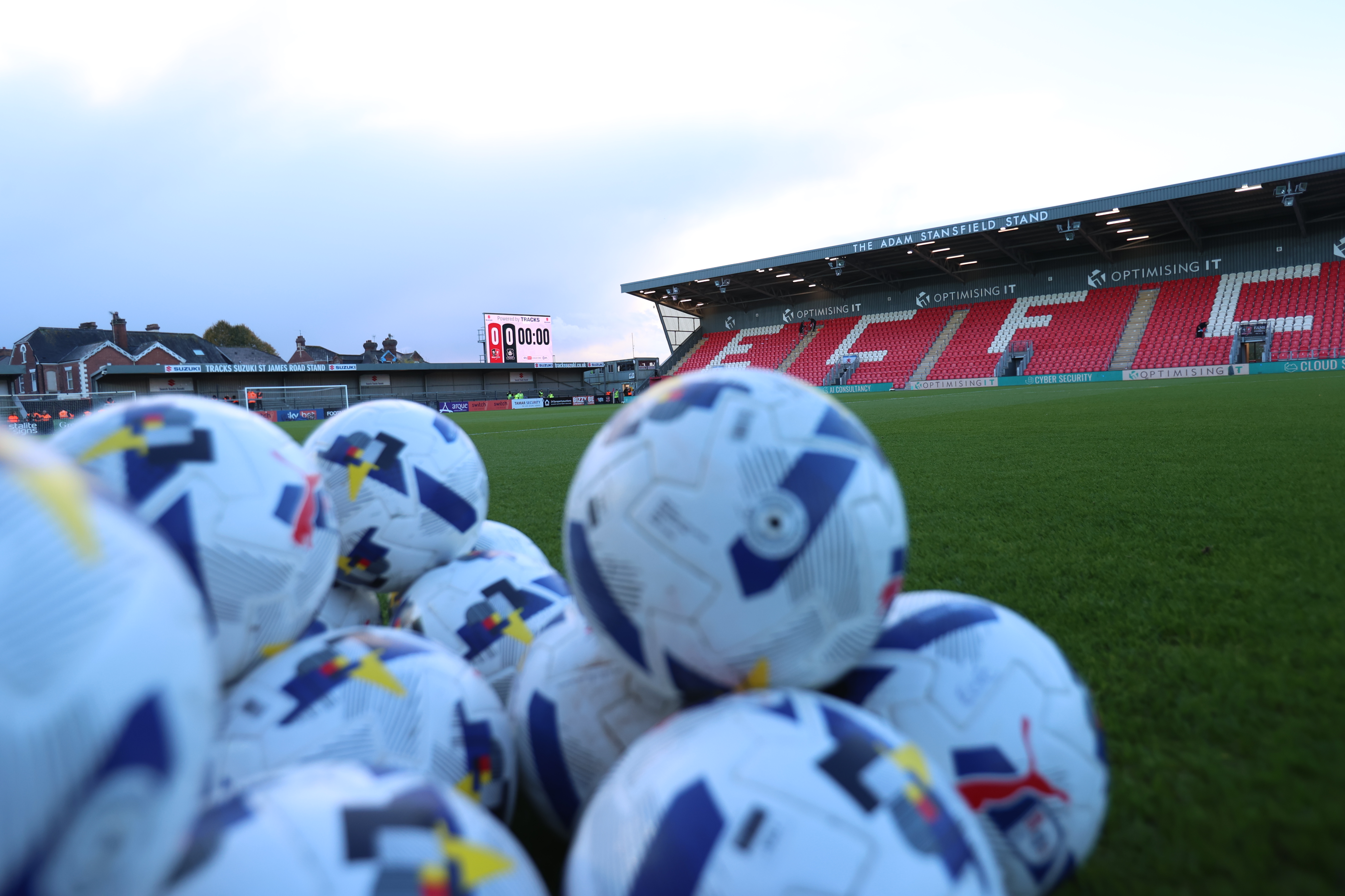 A shot of footballs at St James Park.