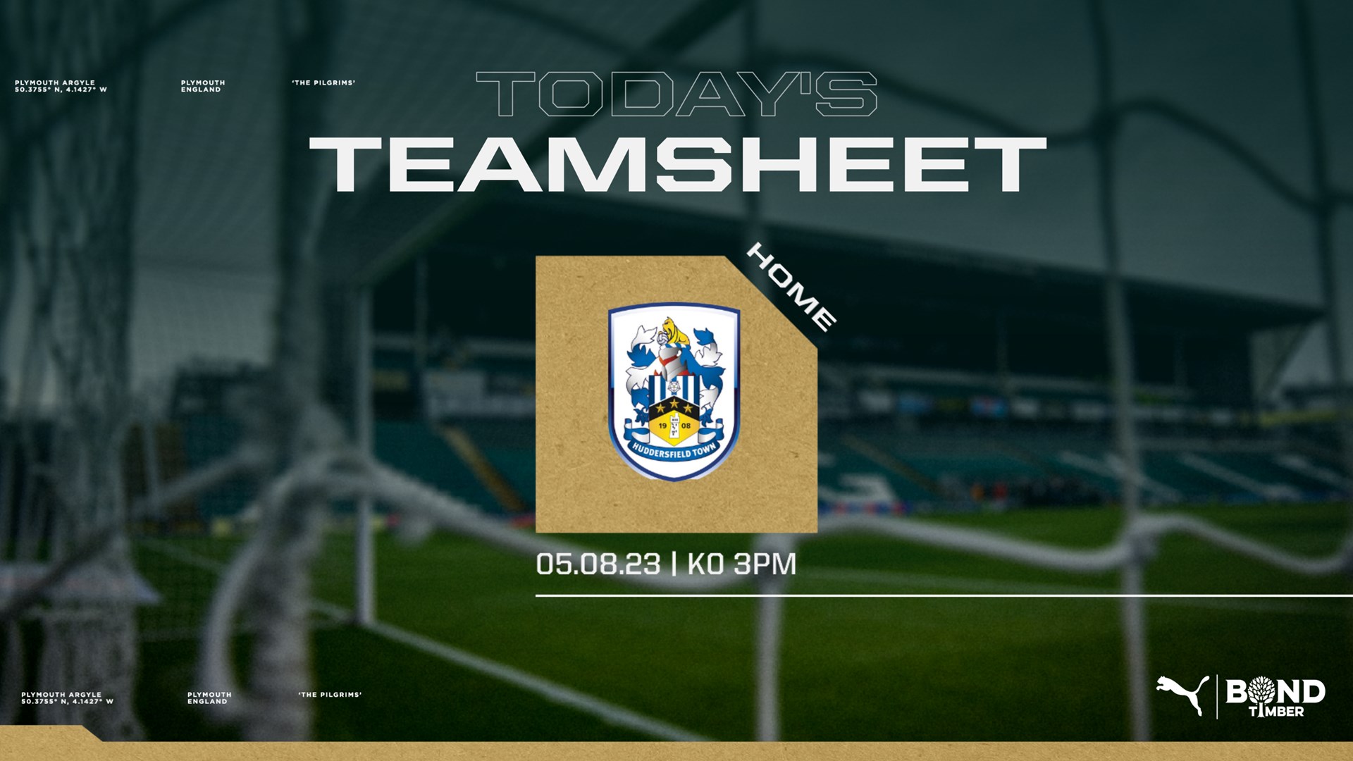 Huddersfield Team Sheet