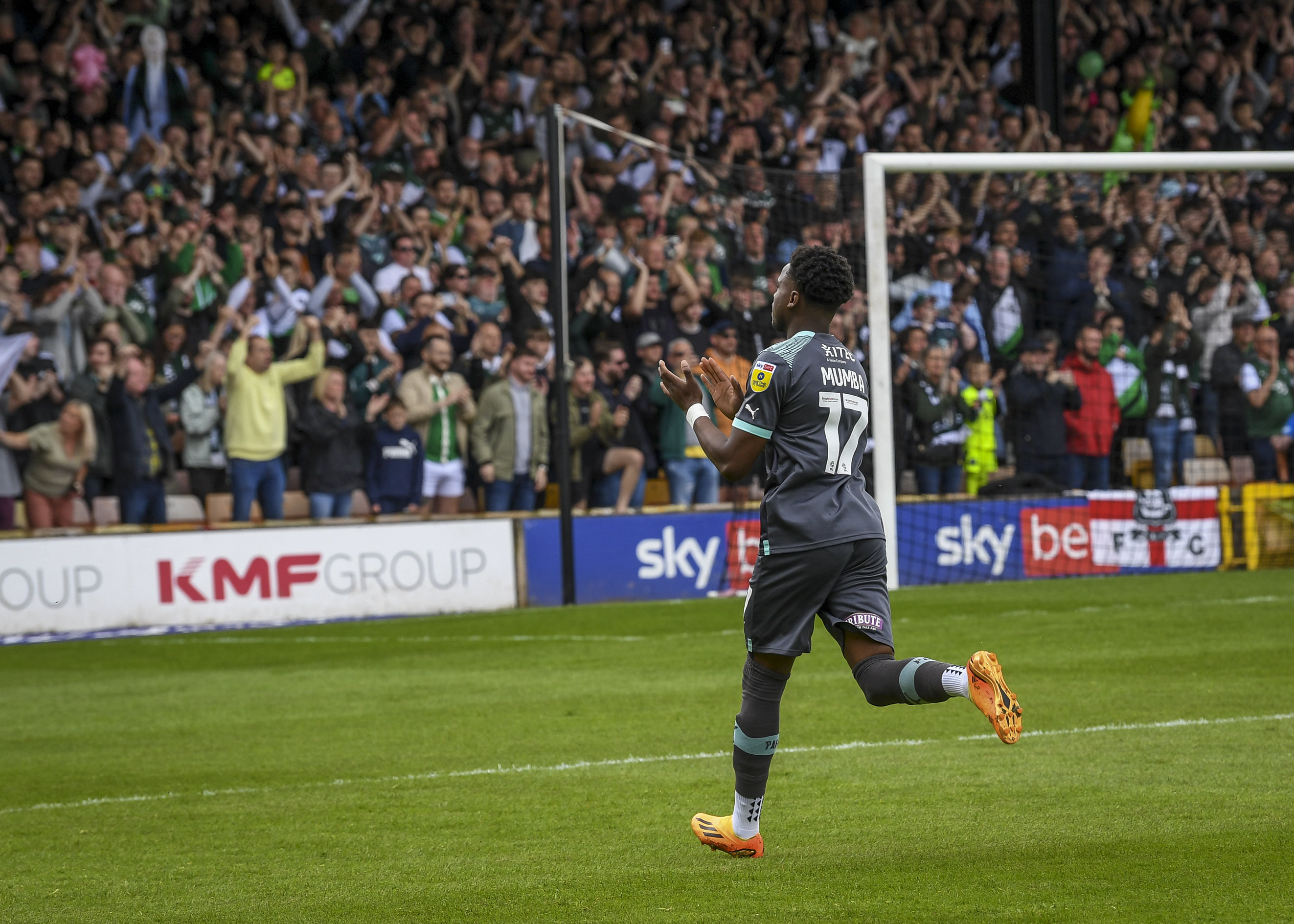 Bali Mumba celebrates at Port vale