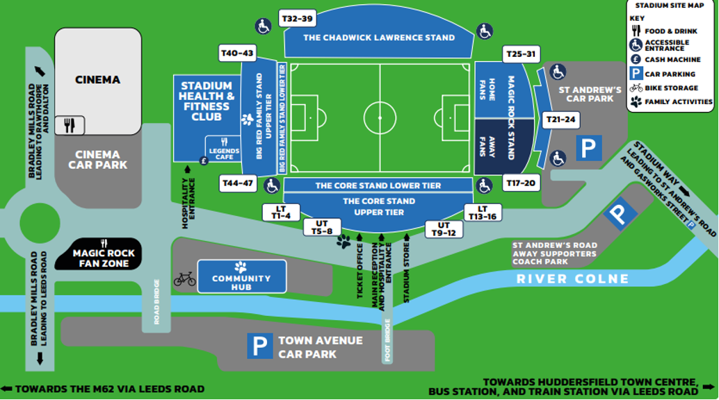 Huddersfield Town Stadium Map