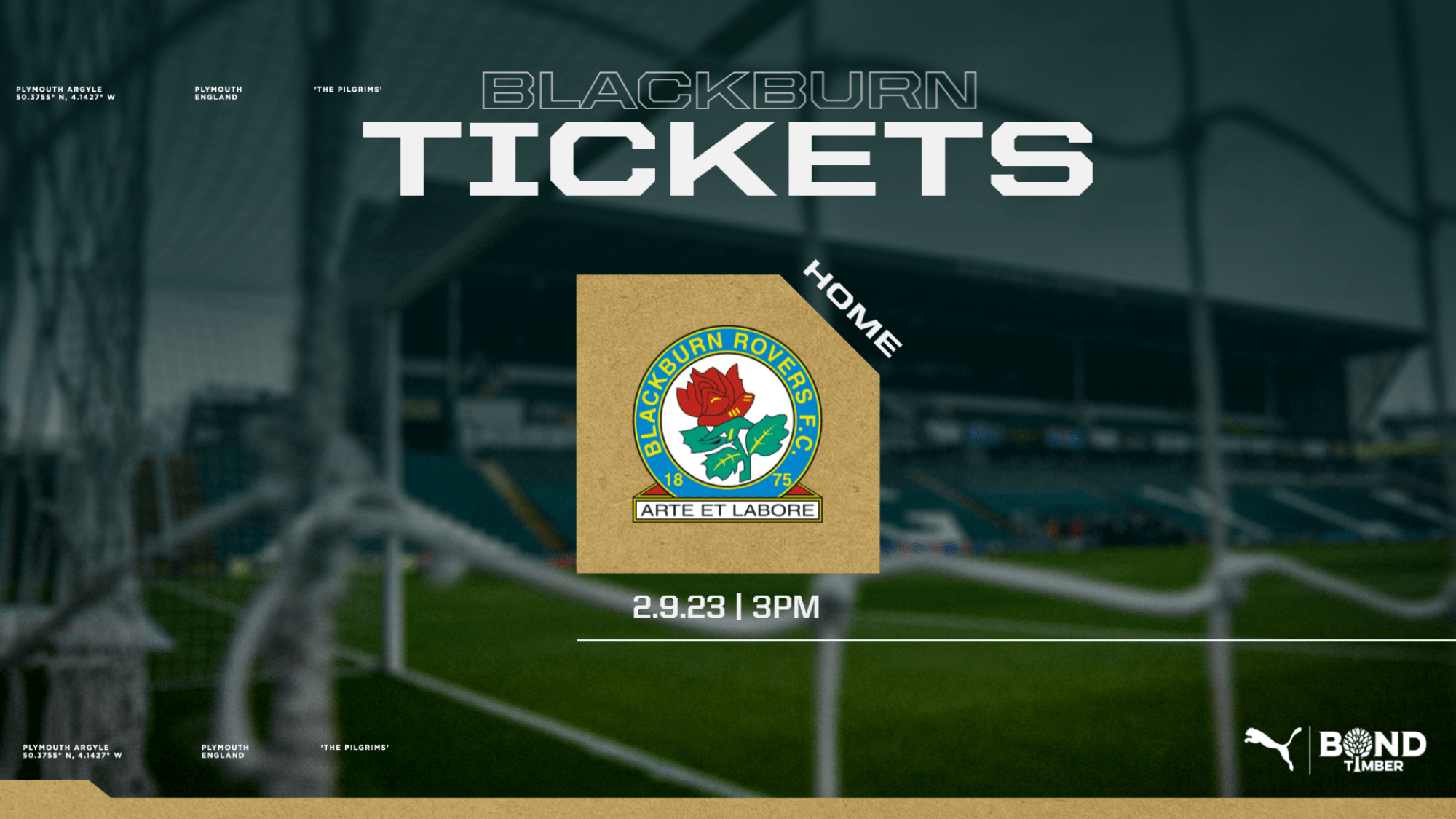 Blackburn Rovers (H) Ticket Information Plymouth Argyle PAFC