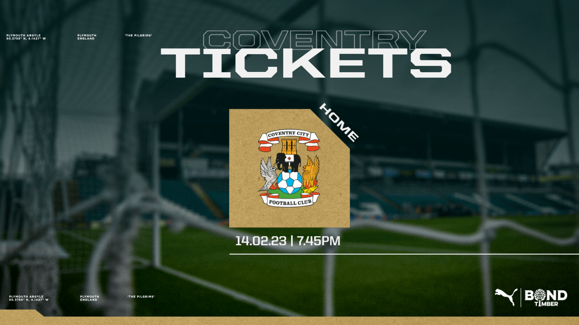 Coventry City (H) Ticket Information Plymouth Argyle PAFC