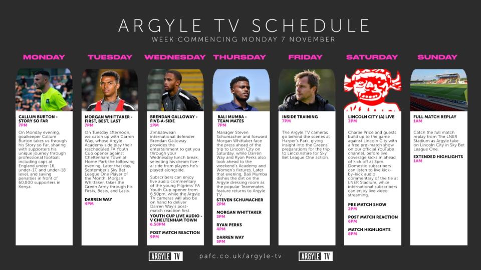 Argyle TV schedule