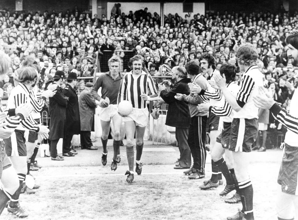 Port Vale applaud Argyle onto the field