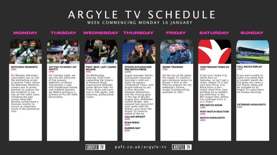 Argyle TV schedule