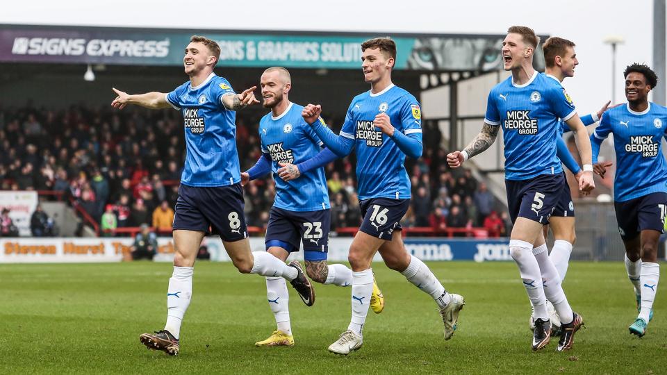 Peterborough celebrate scoring last week