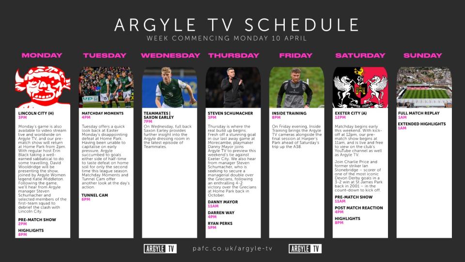 Argyle TV schedule
