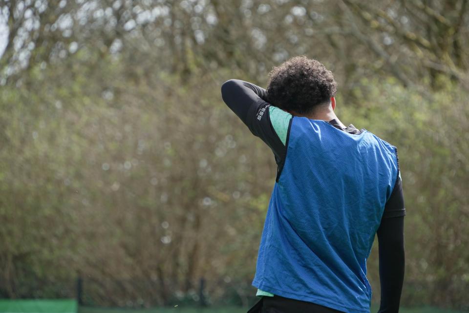 Matty Sorinola takes pause for a moment.