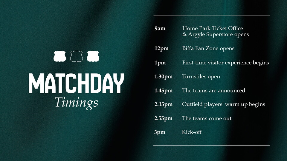 Matchday Timings