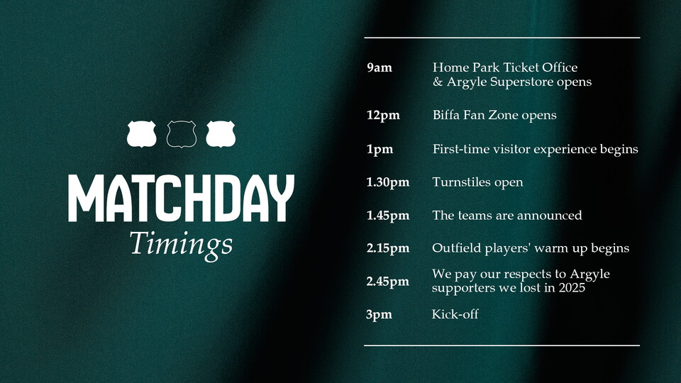 Matchday Timings