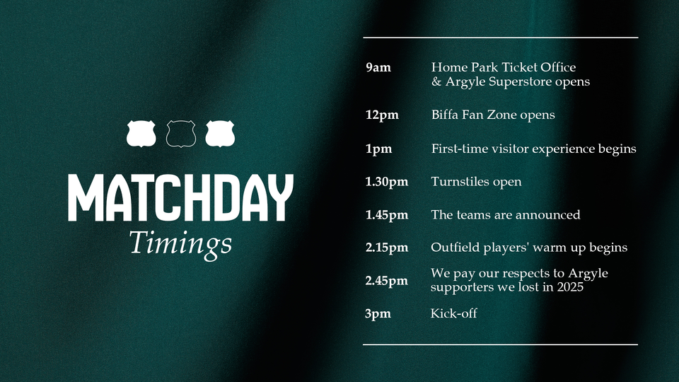 Matchday Timings