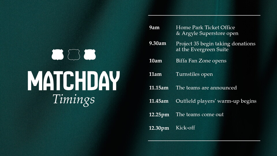 Matchday Timings
