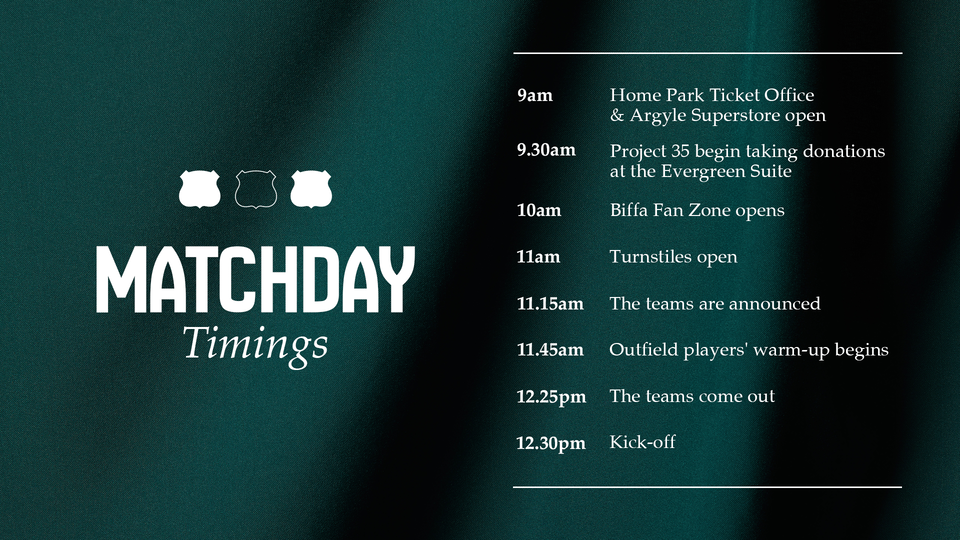 Matchday Timings